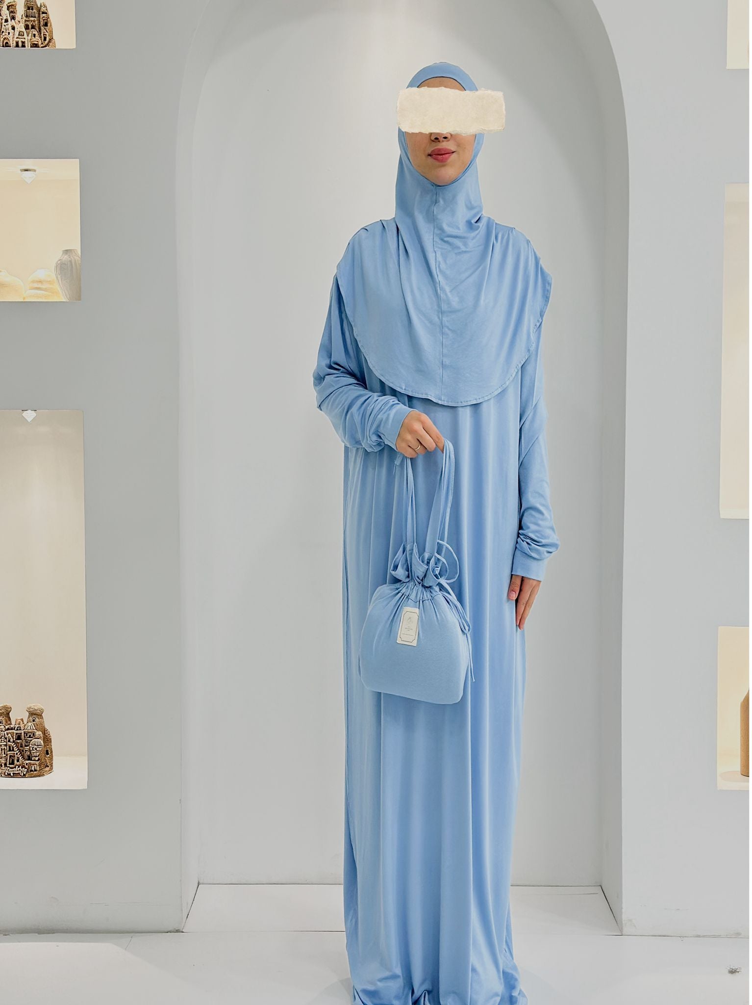 Pamuk Boneli Namaz Elbisesi Bebe Mavisi ÖN SİPARİŞ ÜRÜNÜMÜZDÜR