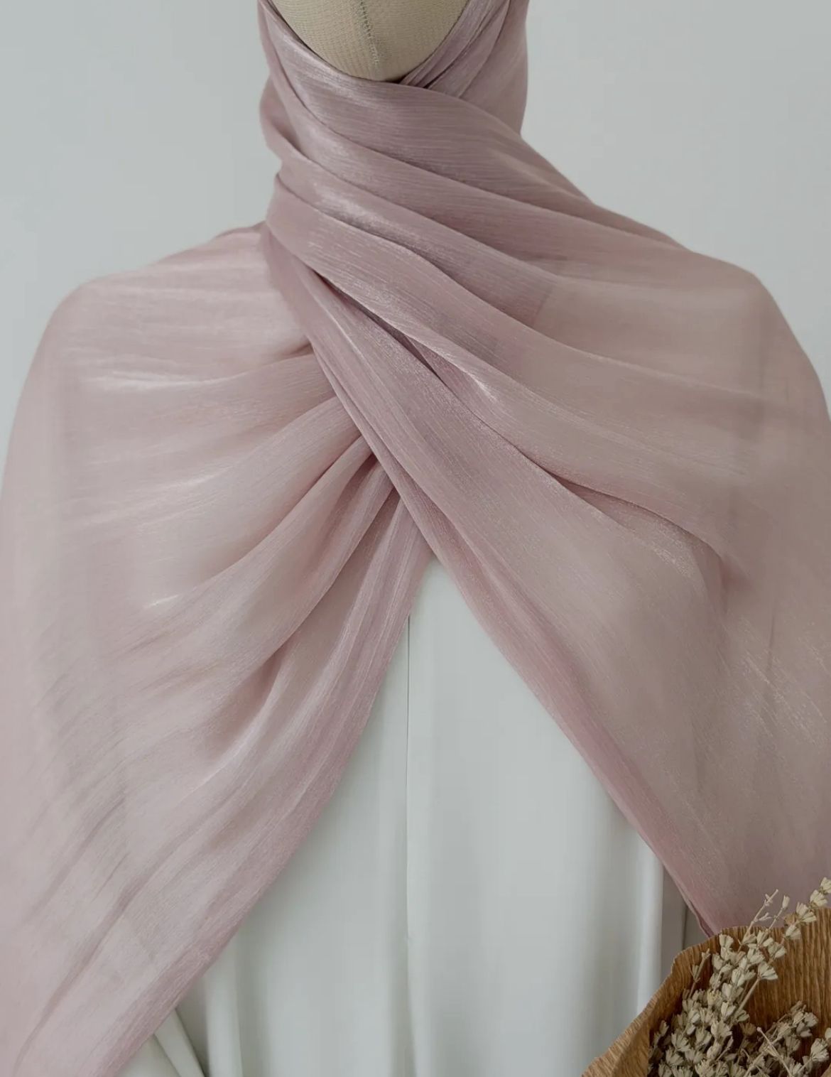 Organze Bella Şal Pudra