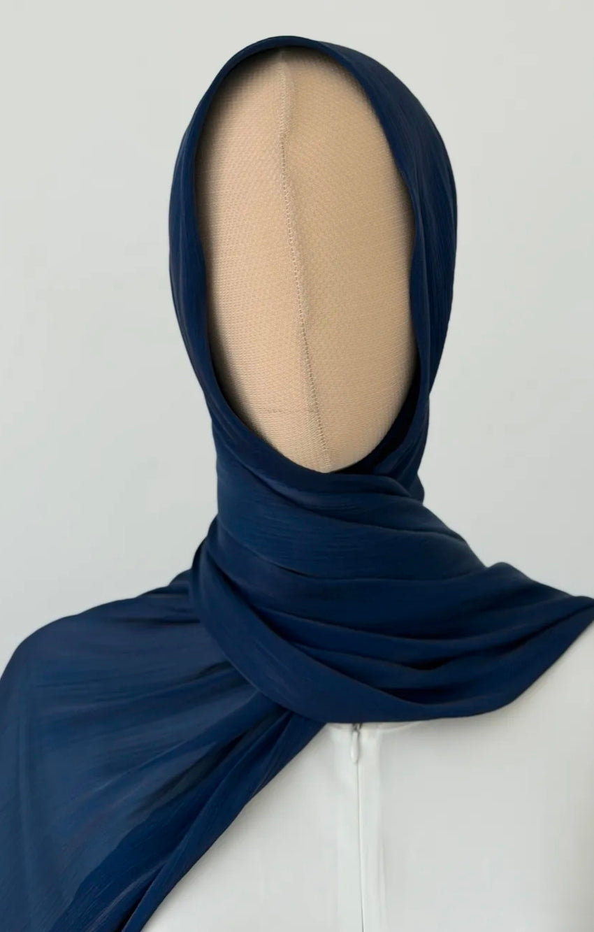 Organze Bella Şal Lacivert