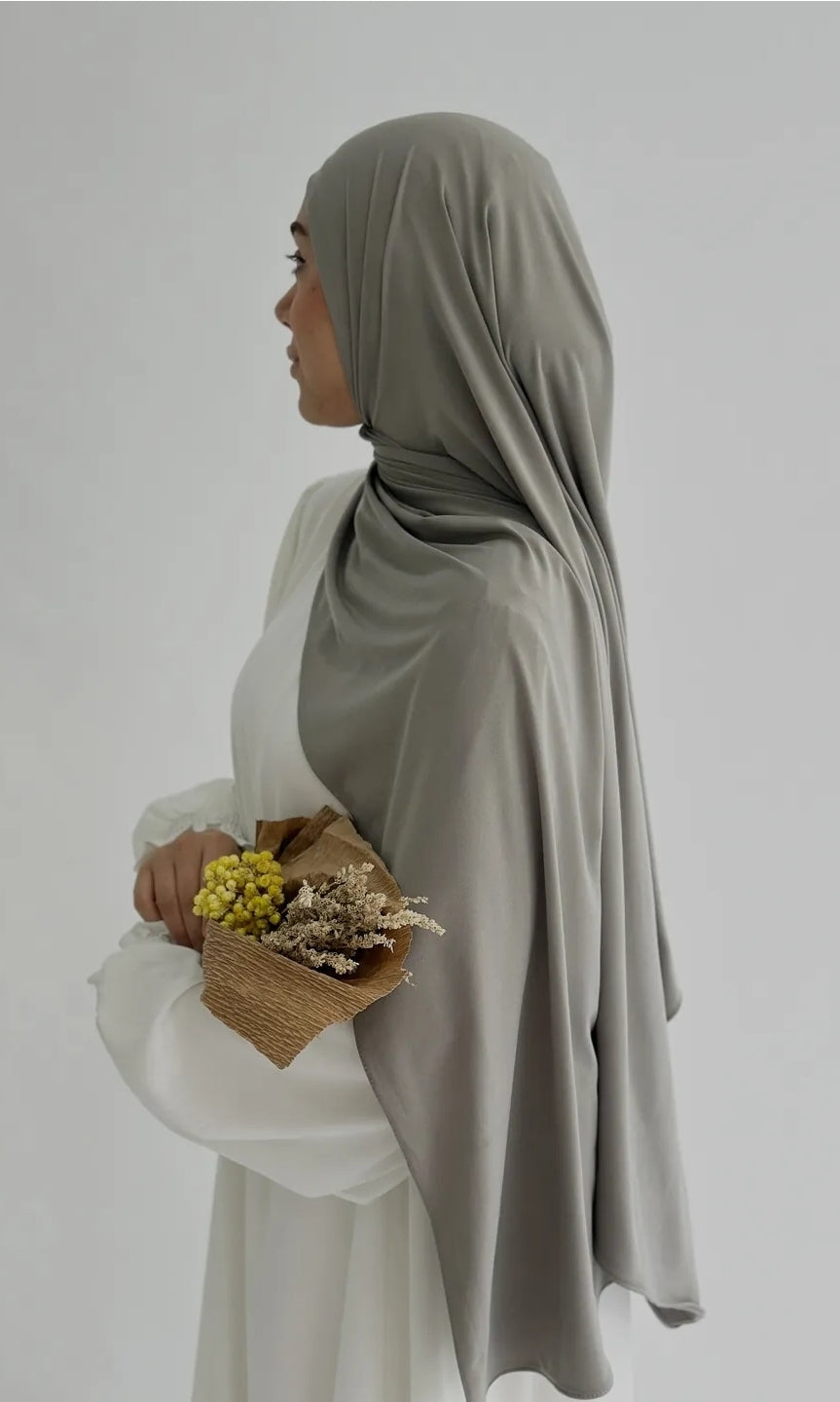 Premium jersey Şal Düz Gri Vizon