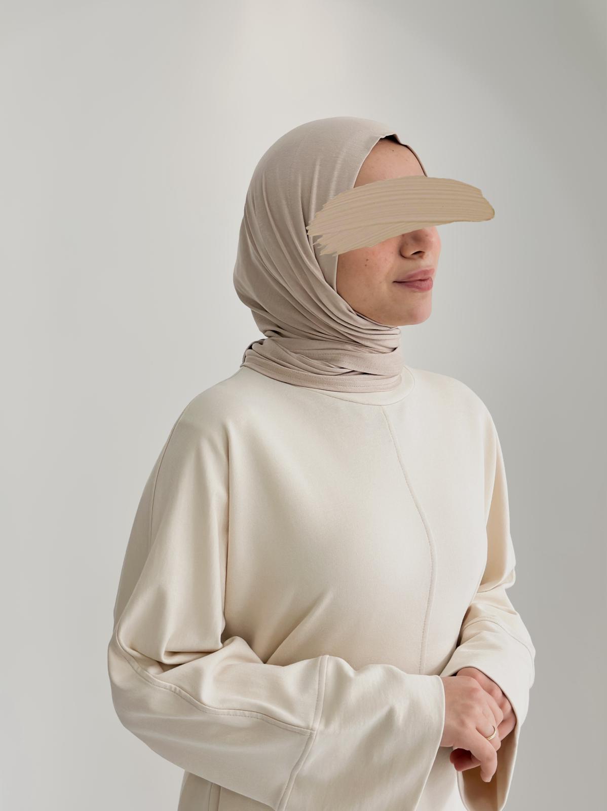 Bambu Form Şal + Bone Takım Bej ÖN SİPARİŞ ÜRÜNÜMÜZDÜR