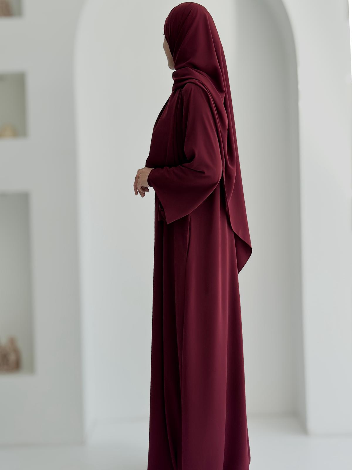 Yelpaze Ferace +Şal Bordo ÖN SİPARİŞ ÜRÜNÜMÜZDÜR