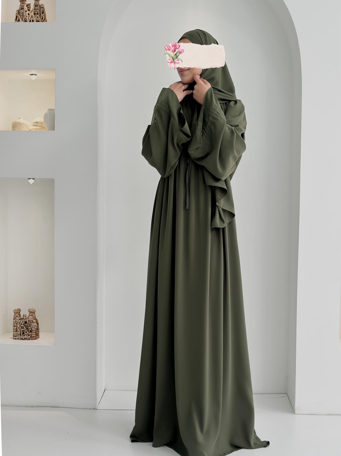 Buğlem Elbise+Şal Haki ÖN SİPARİŞ ÜRÜNÜMÜZDÜR