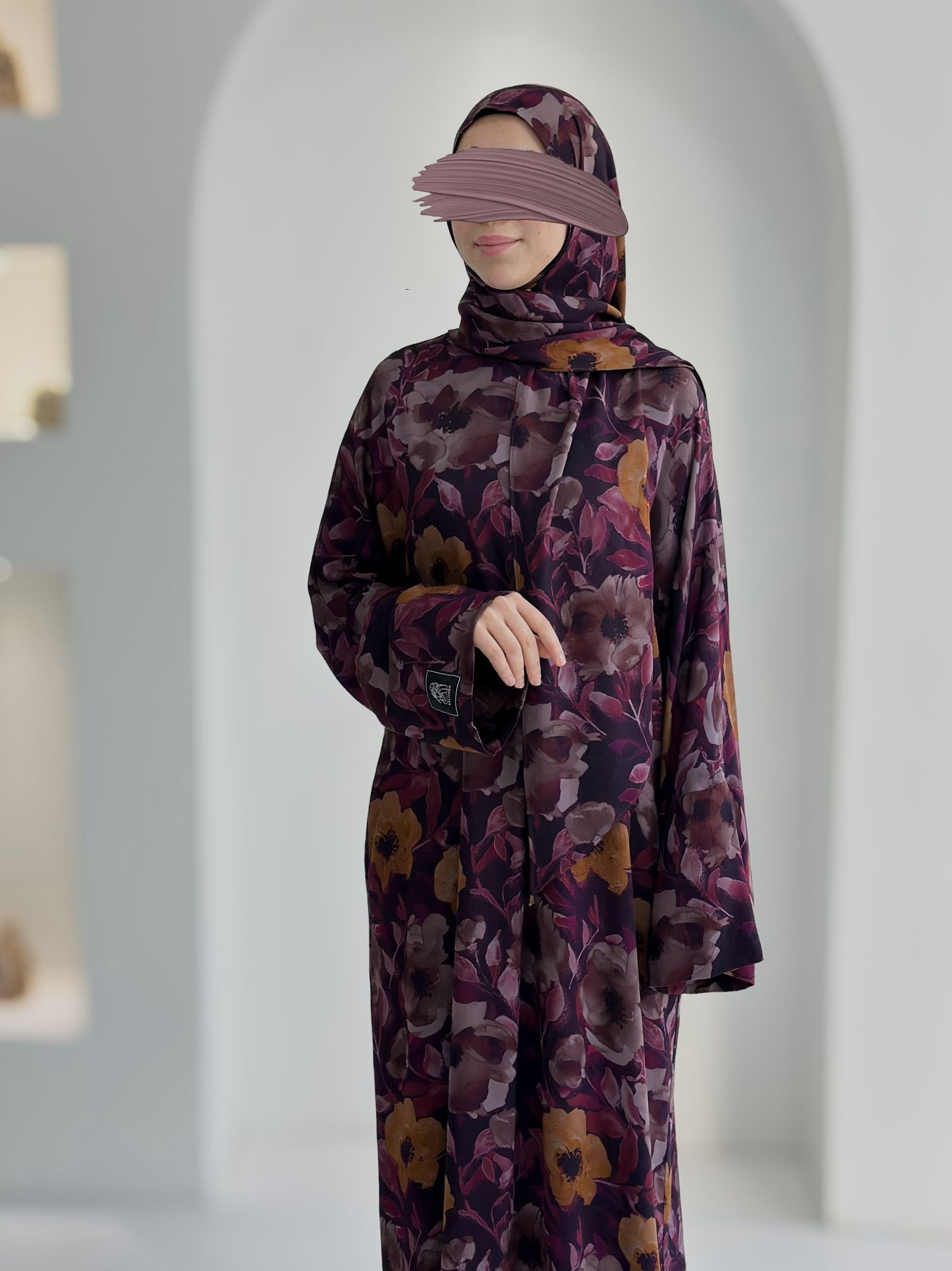 İpek Viskon Mürdüm +Boyunlu Bone ÖN SİPARİŞ ÜRÜNÜMÜZDÜR