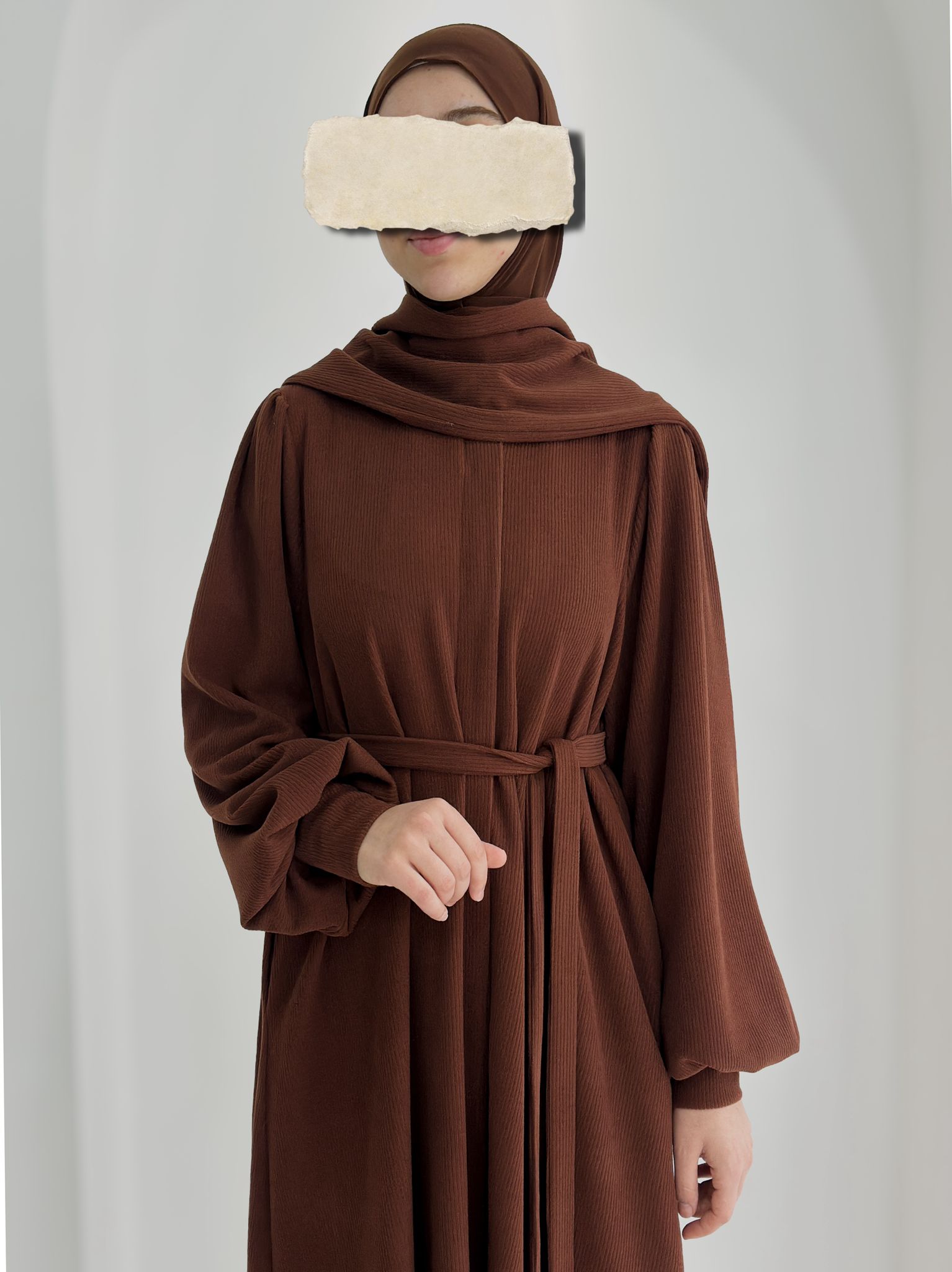 Fitilli Ferace +Atkı Kahverengi ÖN SİPARİŞ ÜRÜNÜMÜZDÜR