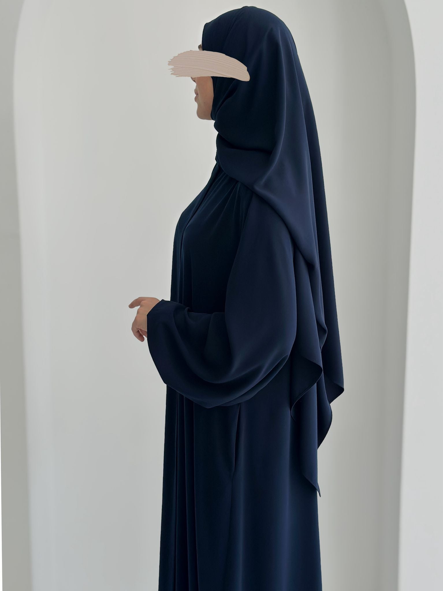 Balon Kol Ferace Lacivert +Şal ÖN SİPARİŞ ÜRÜNÜMÜZDÜR