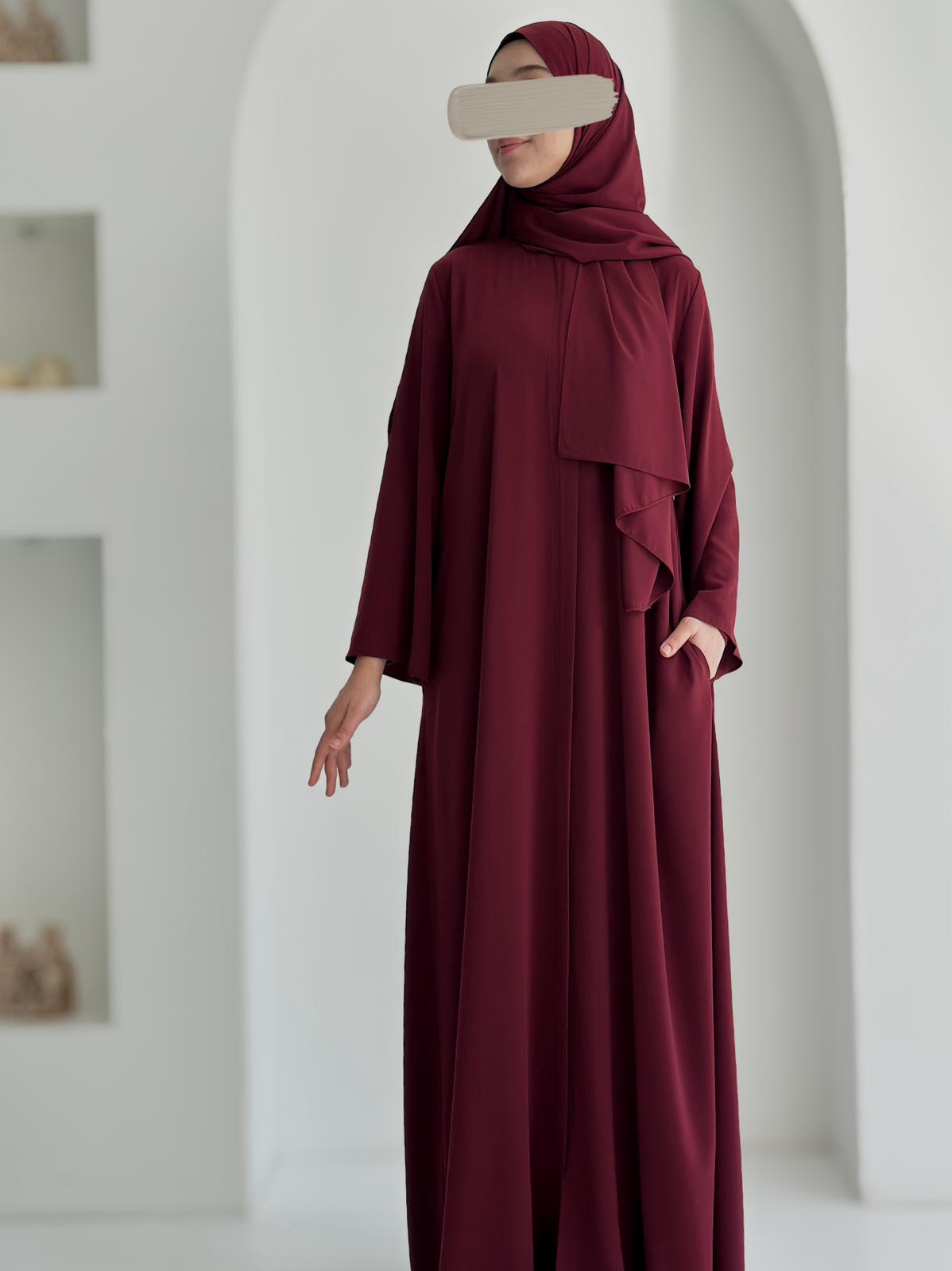 Yelpaze Ferace +Şal Bordo ÖN SİPARİŞ ÜRÜNÜMÜZDÜR