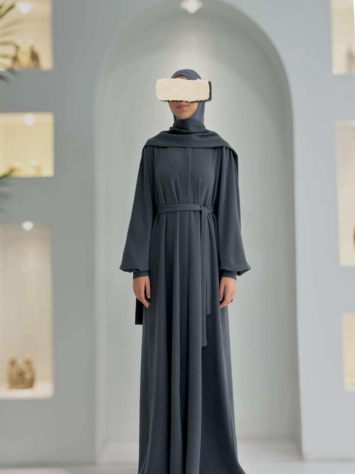 Fitilli Ferace +Atkı Antrasit ÖN SİPARİŞ ÜRÜNÜMÜZDÜR