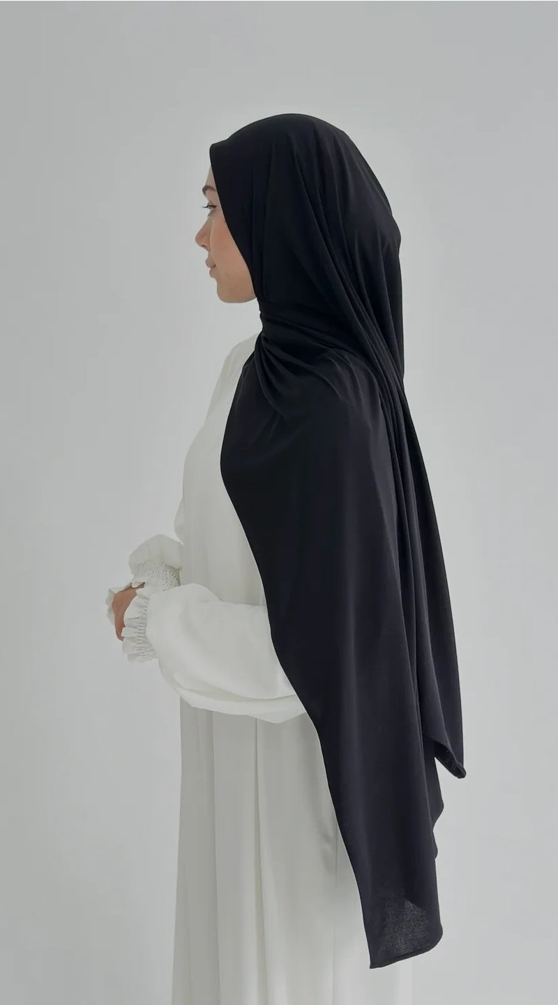 Premium jersey Şal Düz Siyah