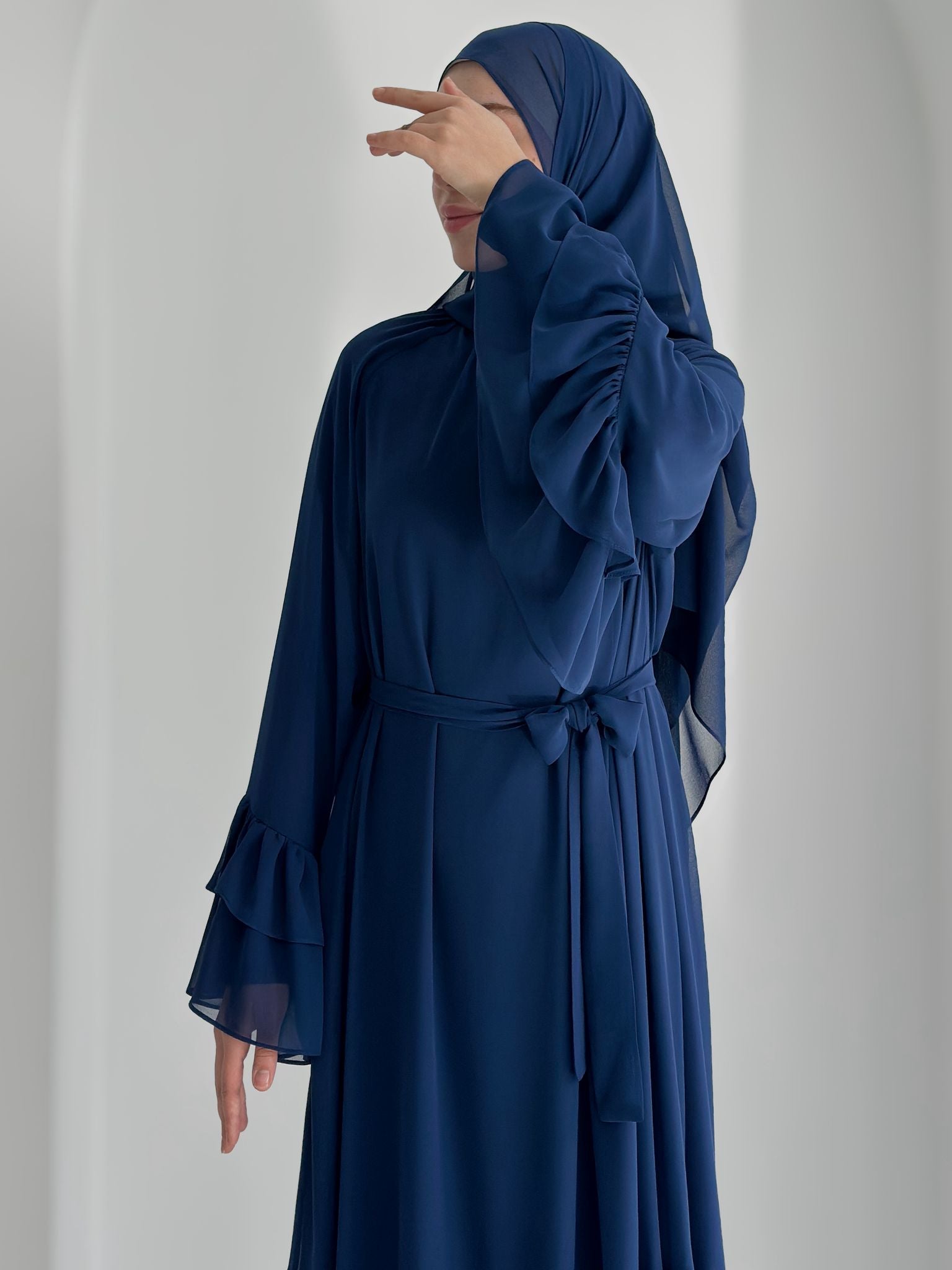 Prenses Püsküllü Şifon Lacivert ÖN SİPARİŞ ÜRÜNÜMÜZDÜR