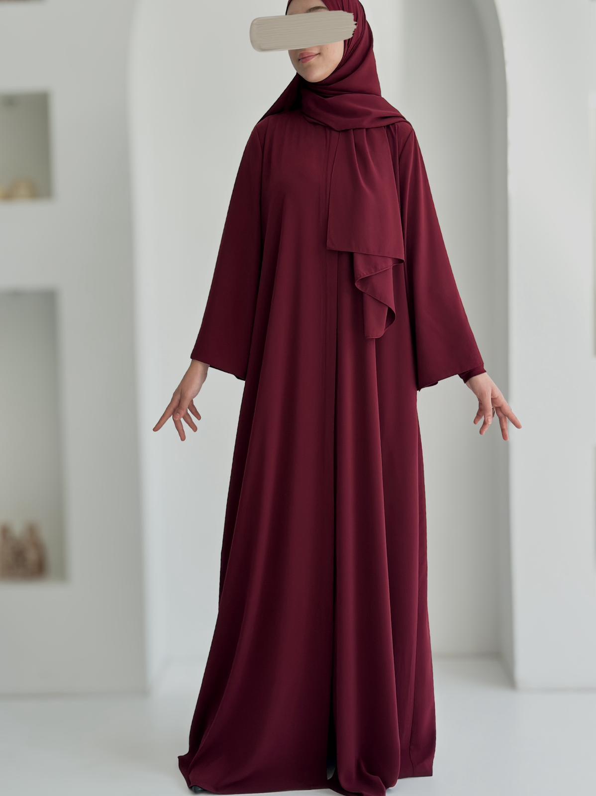 Yelpaze Ferace +Şal Bordo ÖN SİPARİŞ ÜRÜNÜMÜZDÜR