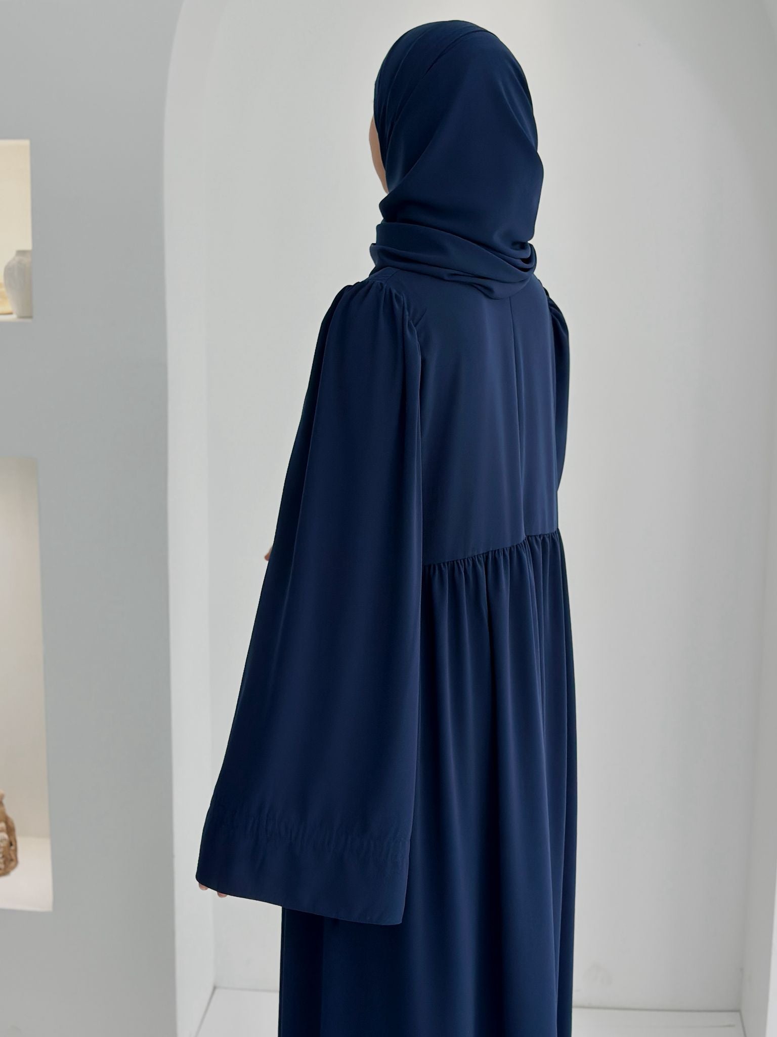 Buğlem Elbise+Şal Lacivert ÖN SİPARİŞ ÜRÜNÜMÜZDÜR