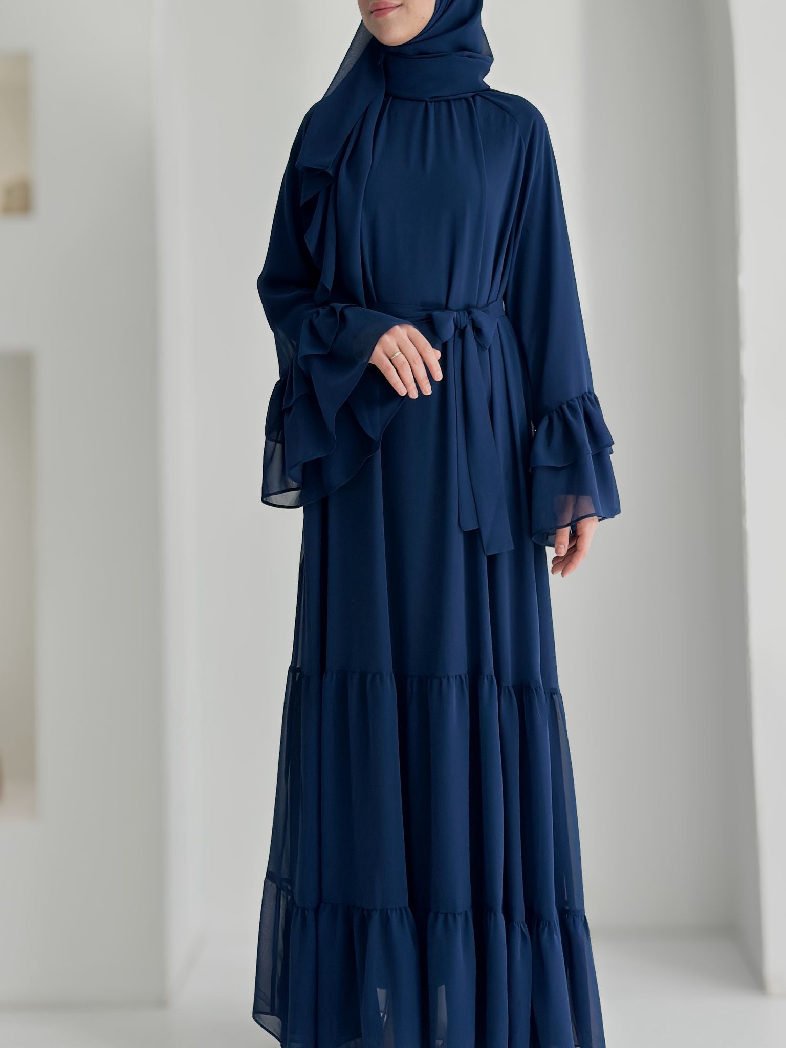 Prenses Püsküllü Şifon Lacivert ÖN SİPARİŞ ÜRÜNÜMÜZDÜR