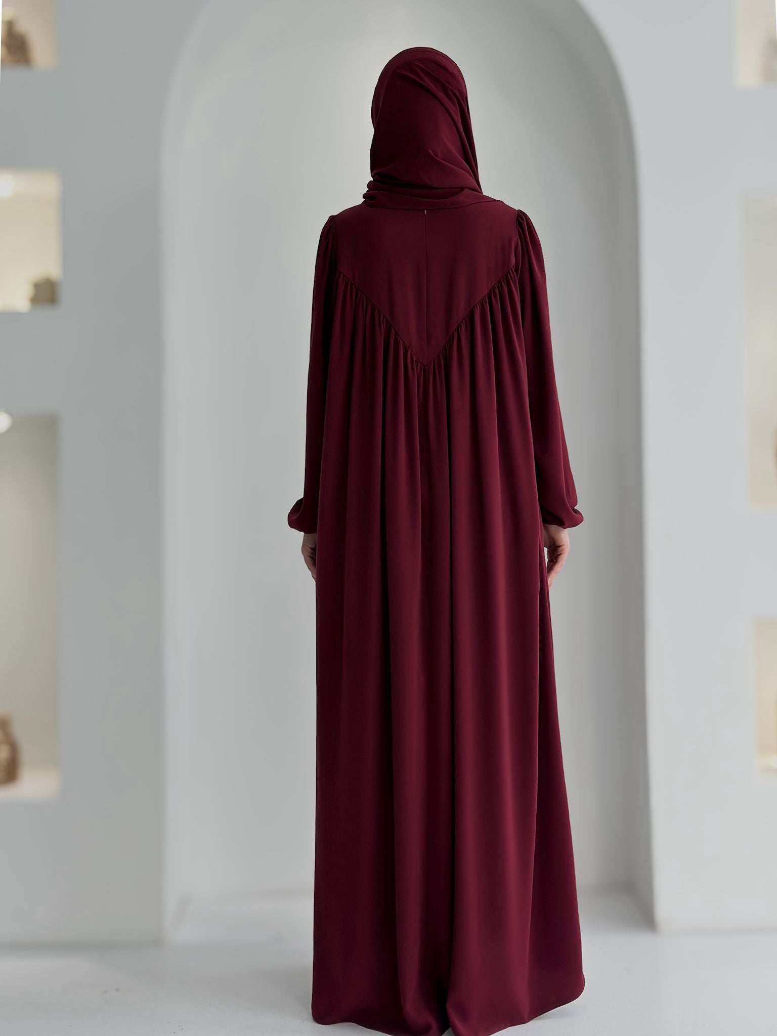 Seda Abaya+Şal Bordo