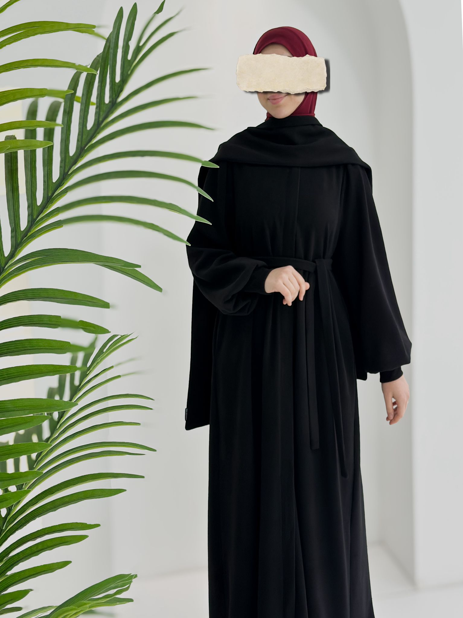 Fitilli Ferace+Atkı Siyah ÖN SİPARİŞ ÜRÜNÜMÜZDÜR