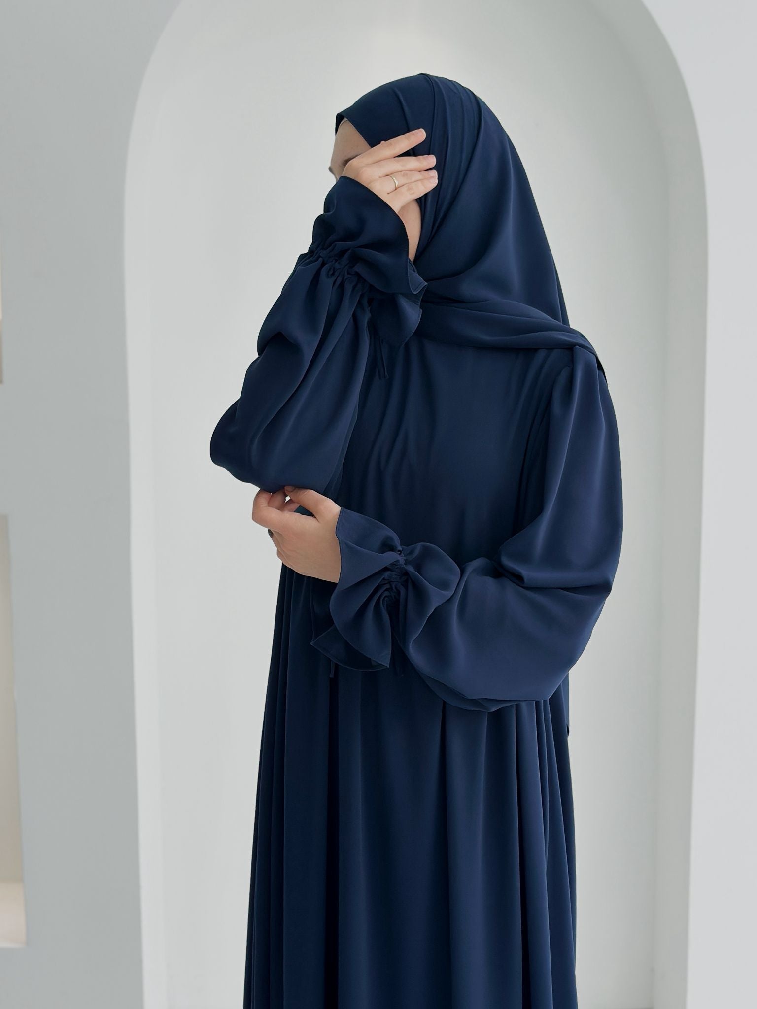 Buğlem Elbise+Şal Lacivert ÖN SİPARİŞ ÜRÜNÜMÜZDÜR