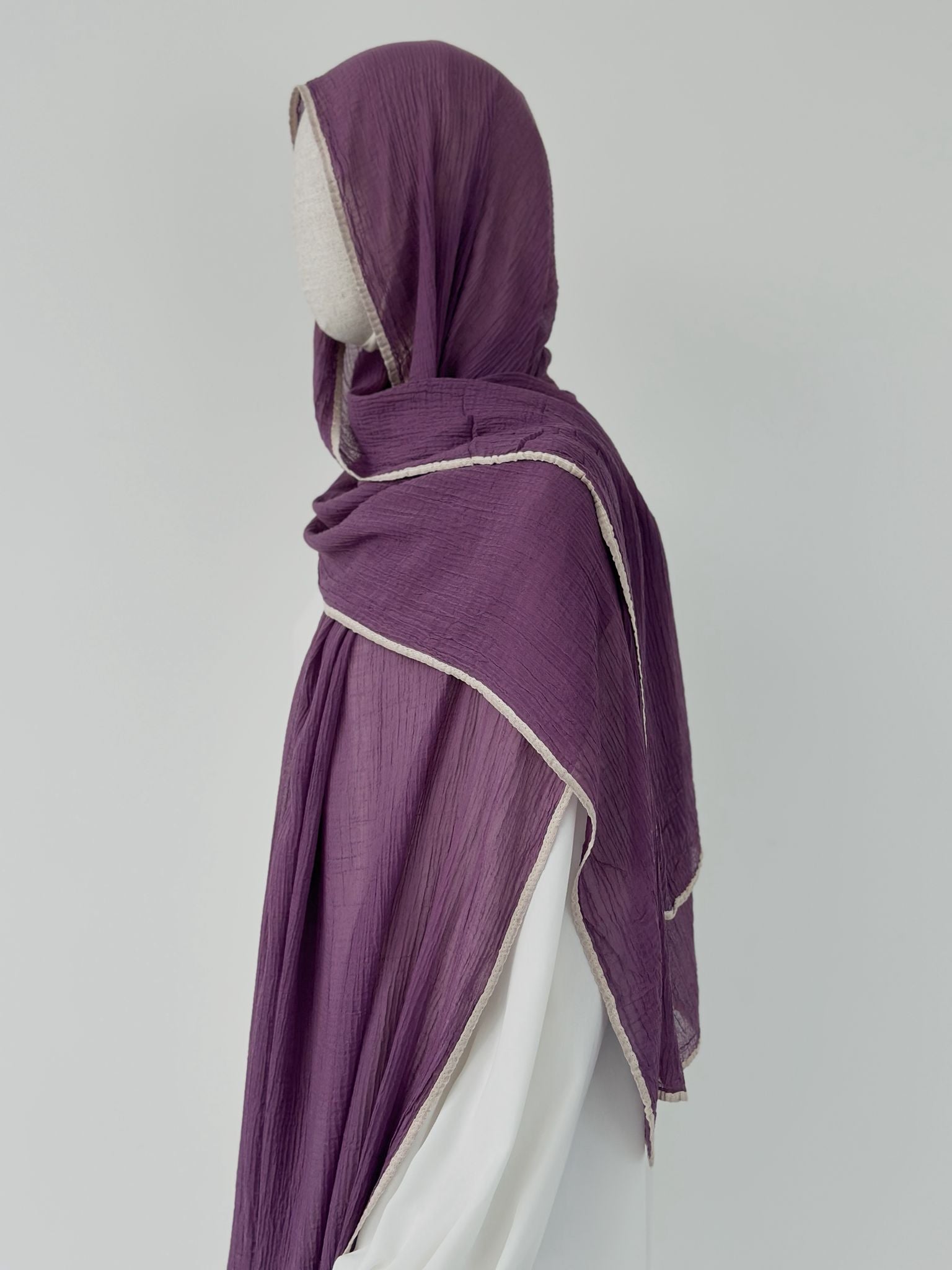 100%Doğal Muslin Şal Lila