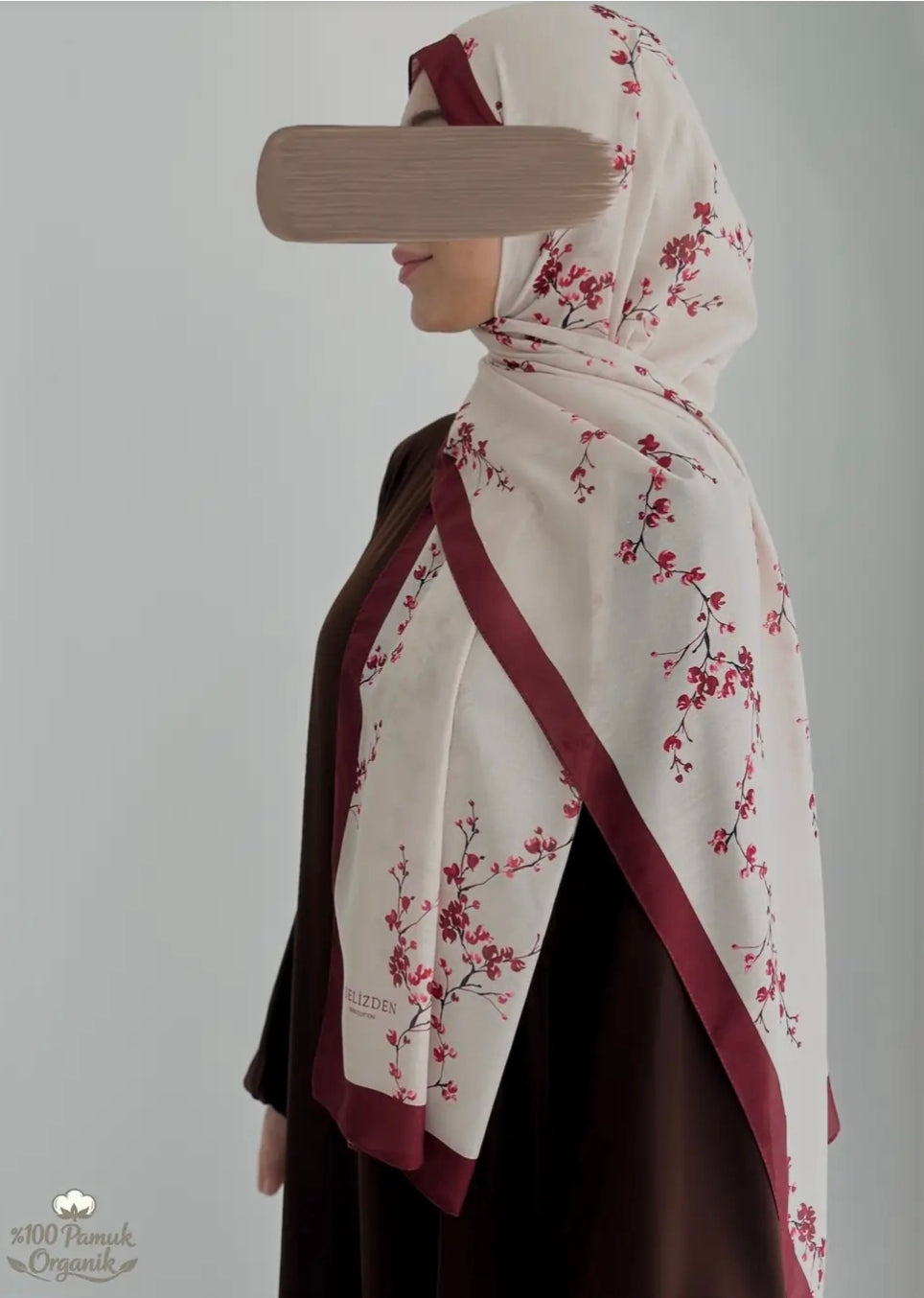 Tomurcuk Desen Organik Şal Bordo ÖN SİPARİŞ ÜRÜNÜMÜZDÜR