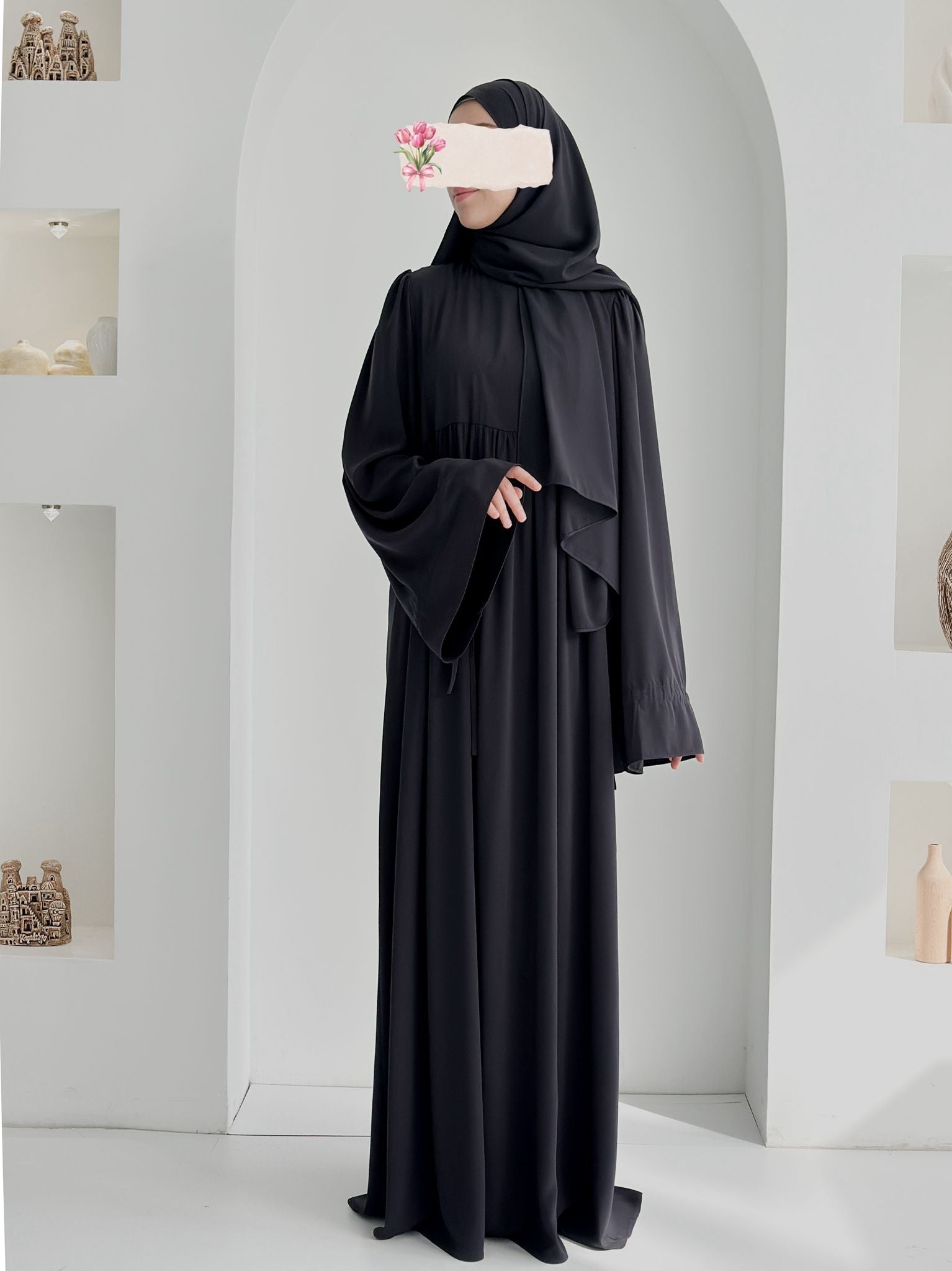 Buğlem Elbise+Şal Siyah ÖN SİPARİŞ ÜRÜNÜMÜZDÜR