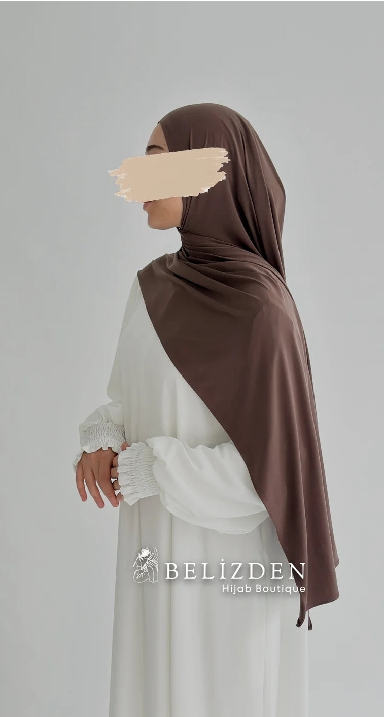 Premium jersey Şal Düz Koyu Vizon