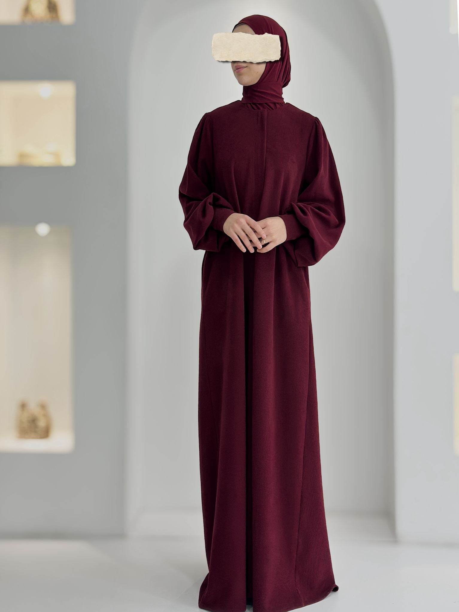 Fitilli Ferace +Atkı Bordo ÖN SİPARİŞ ÜRÜNÜMÜZDÜR