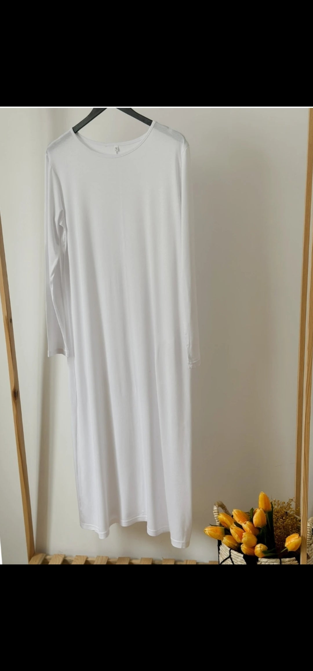 100%Pamuklu İçlik Kollu Beyaz