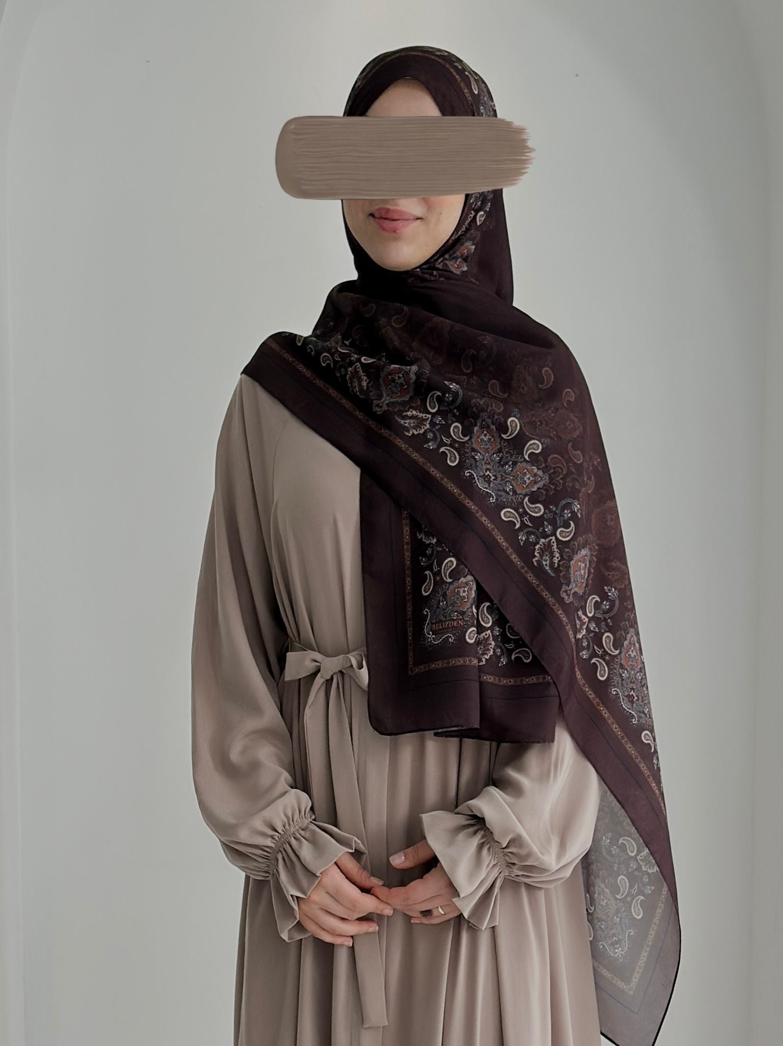 Etnik Desen Organik Şal Acı Kahve ÖN SİPARİŞ ÜRÜNÜMÜZDÜR