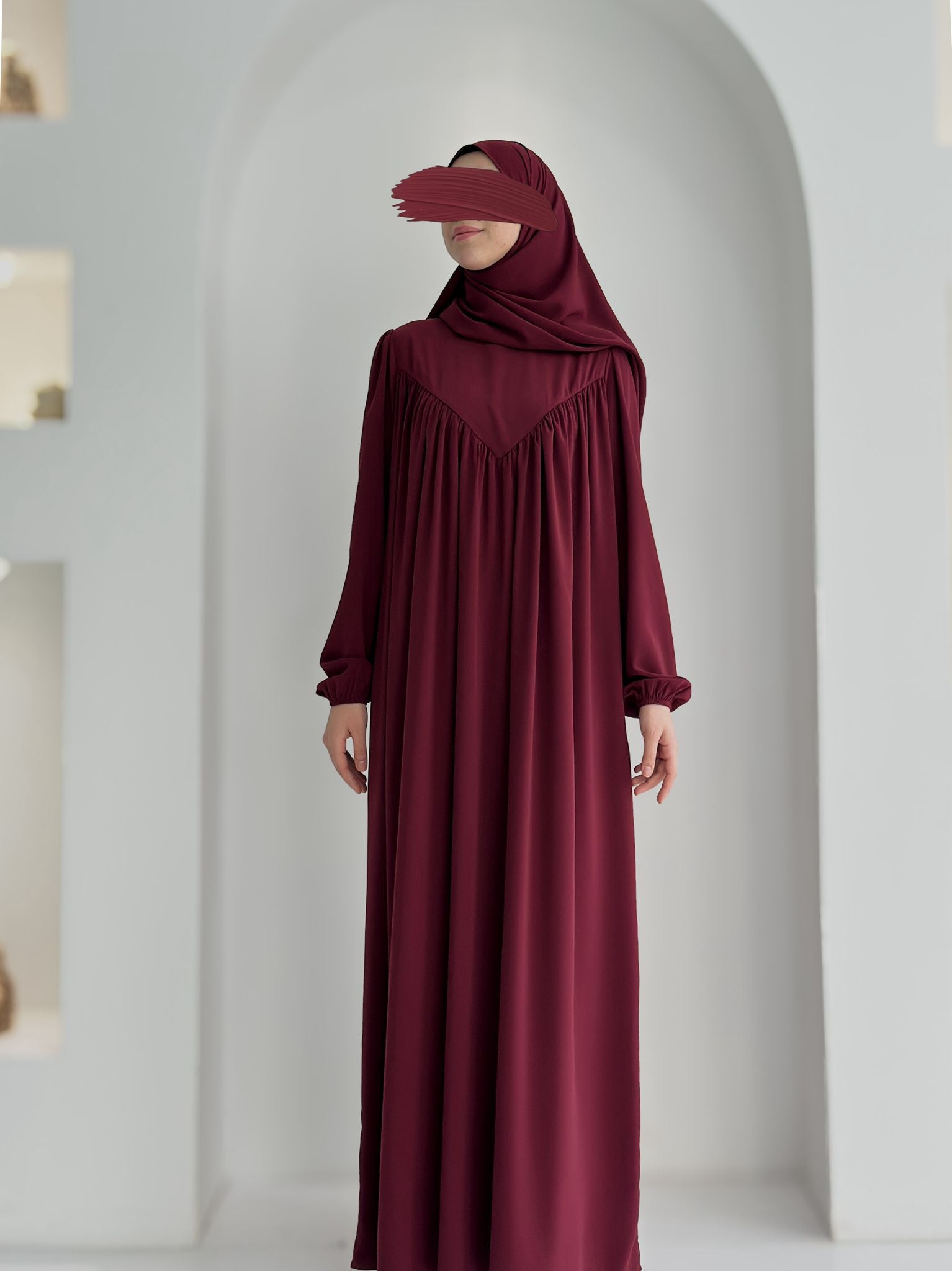 Seda Abaya+Şal Bordo ÖN SİPARİŞ ÜRÜNÜMÜZDÜR