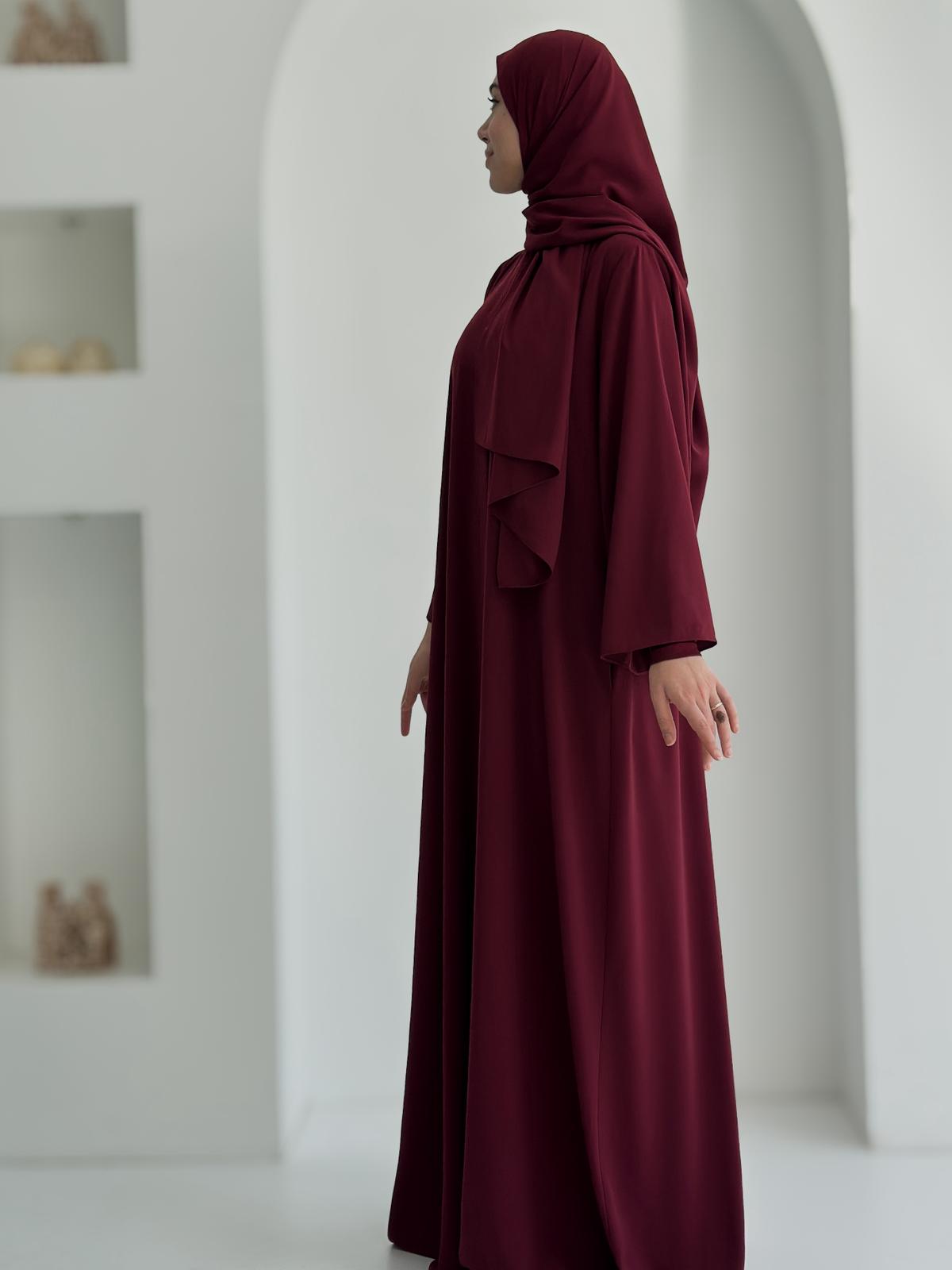 Yelpaze Ferace +Şal Bordo ÖN SİPARİŞ ÜRÜNÜMÜZDÜR