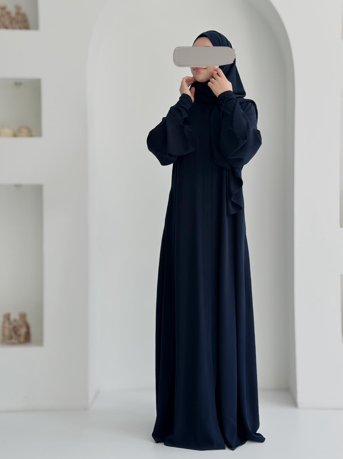 Yelpaze Ferace +Şal Lacivert ÖN SİPARİŞ ÜRÜNÜMÜZDÜR