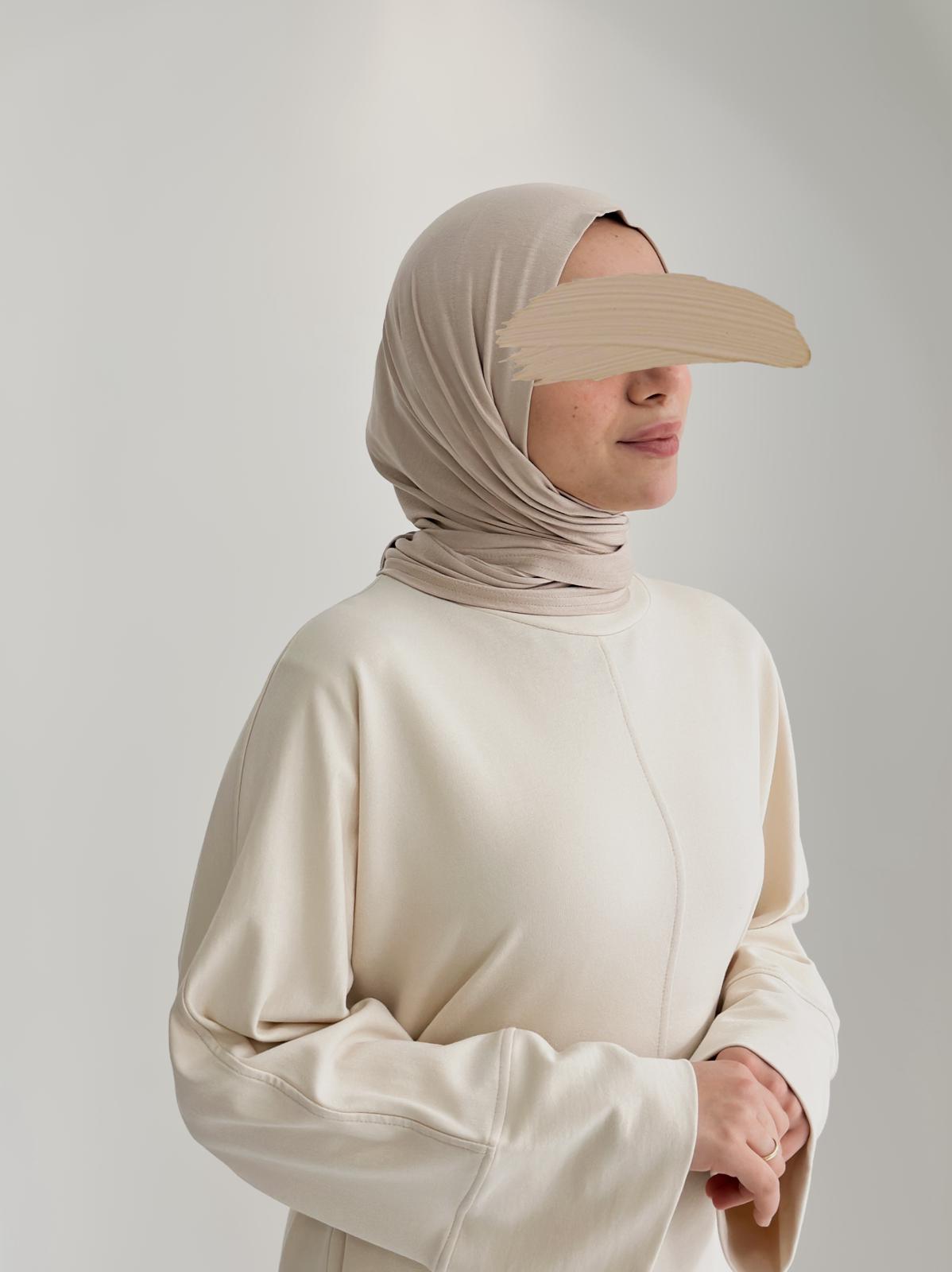 Bambu Form Şal + Bone Takım Bej ÖN SİPARİŞ ÜRÜNÜMÜZDÜR