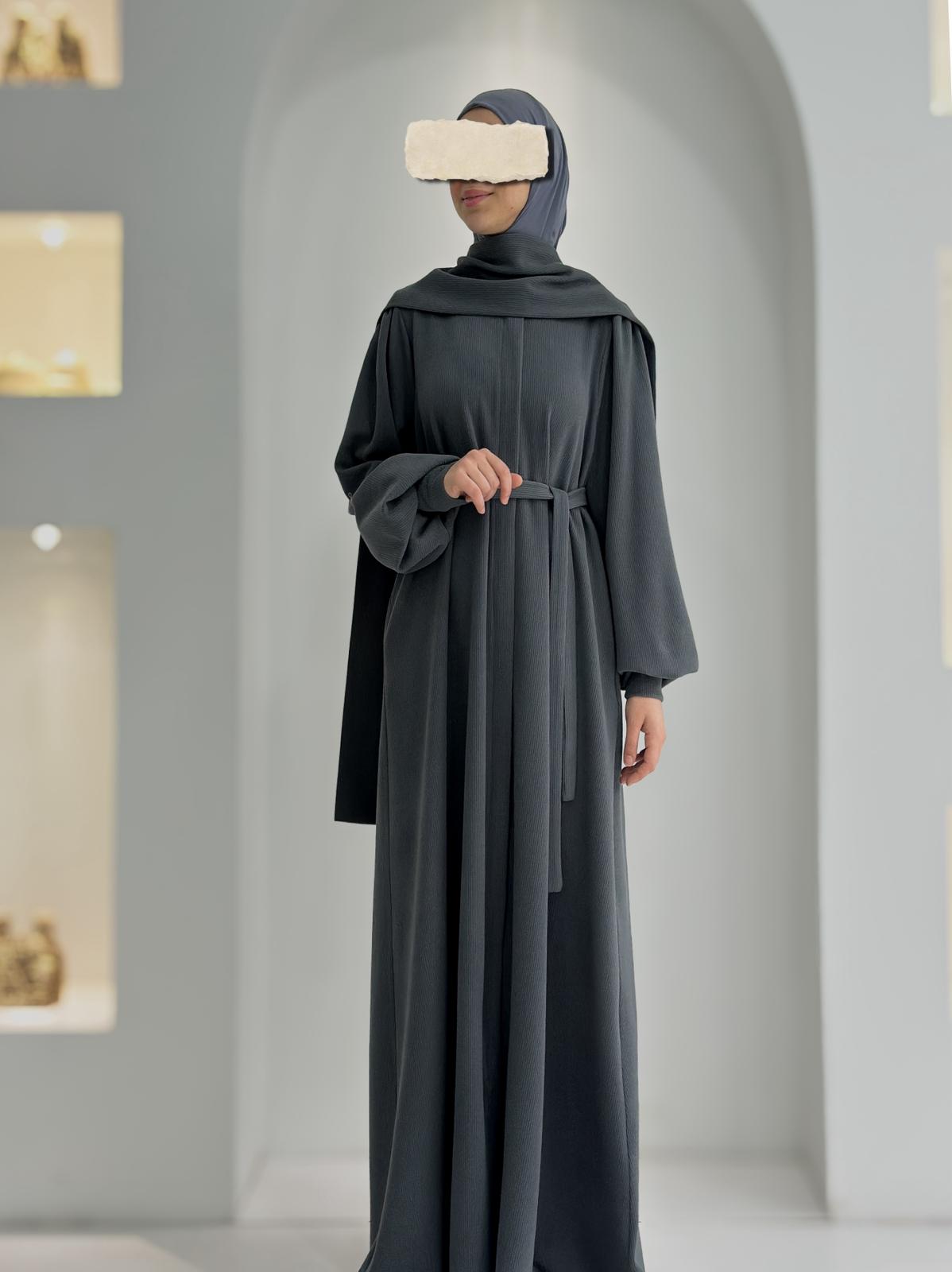 Fitilli Ferace +Atkı Antrasit ÖN SİPARİŞ ÜRÜNÜMÜZDÜR