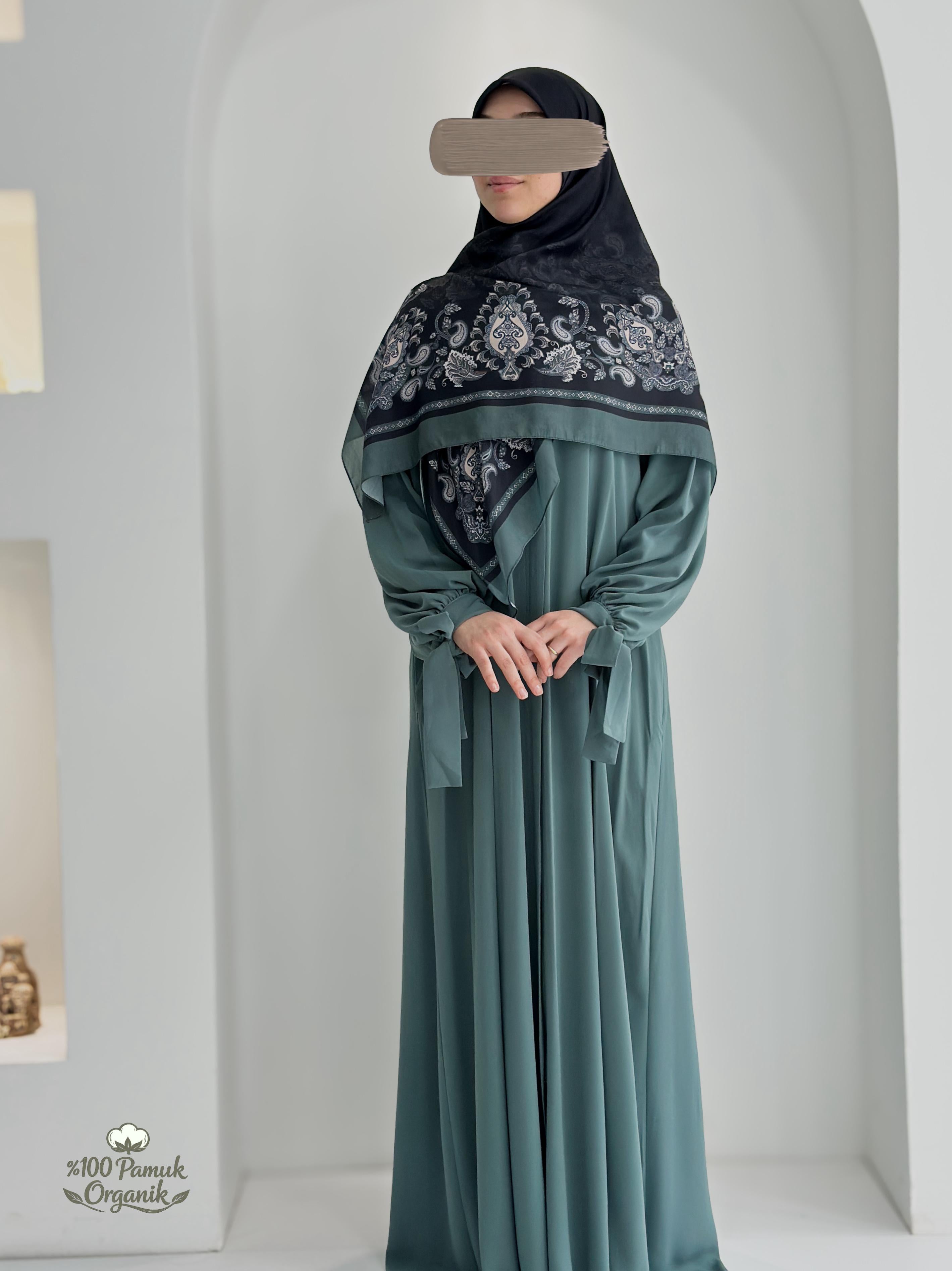 Etnik Desen Organik Eşarp Siyah ÖN SİPARİŞ ÜRÜNÜMÜZDÜR