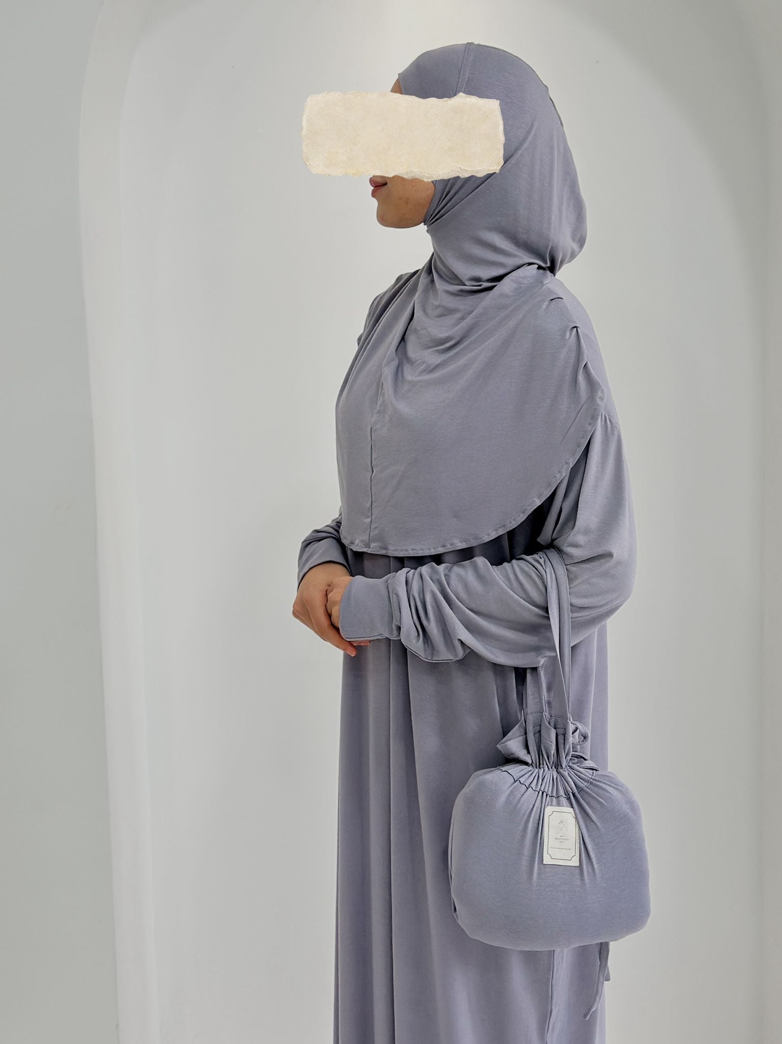 Pamuk Namaz Elbisesi Açık Gri ÖN SİPARİŞ ÜRÜNÜMÜZDÜR