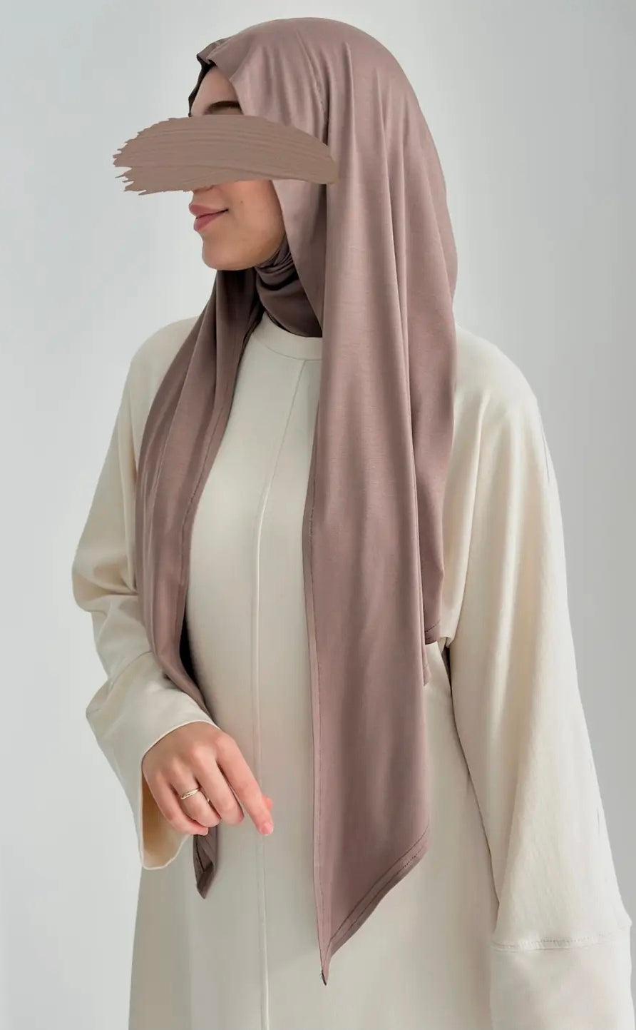 Bambu Form Şal + Bone Takım Açık Vizon ÖN SİPARİŞ ÜRÜNÜMÜZDÜR