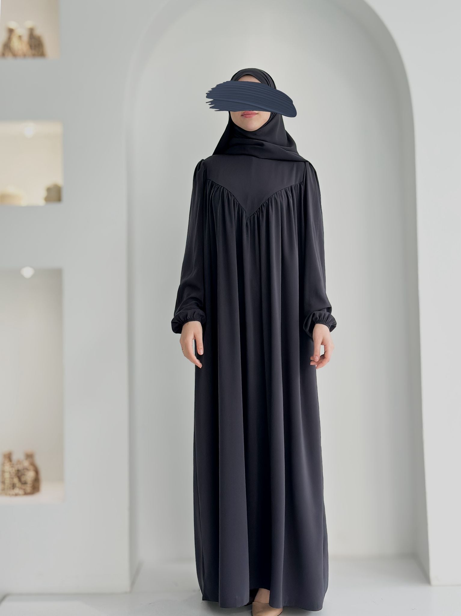 Seda Abaya +Şal Füme ÖN SİPARİŞ ÜRÜNÜMÜZDÜR