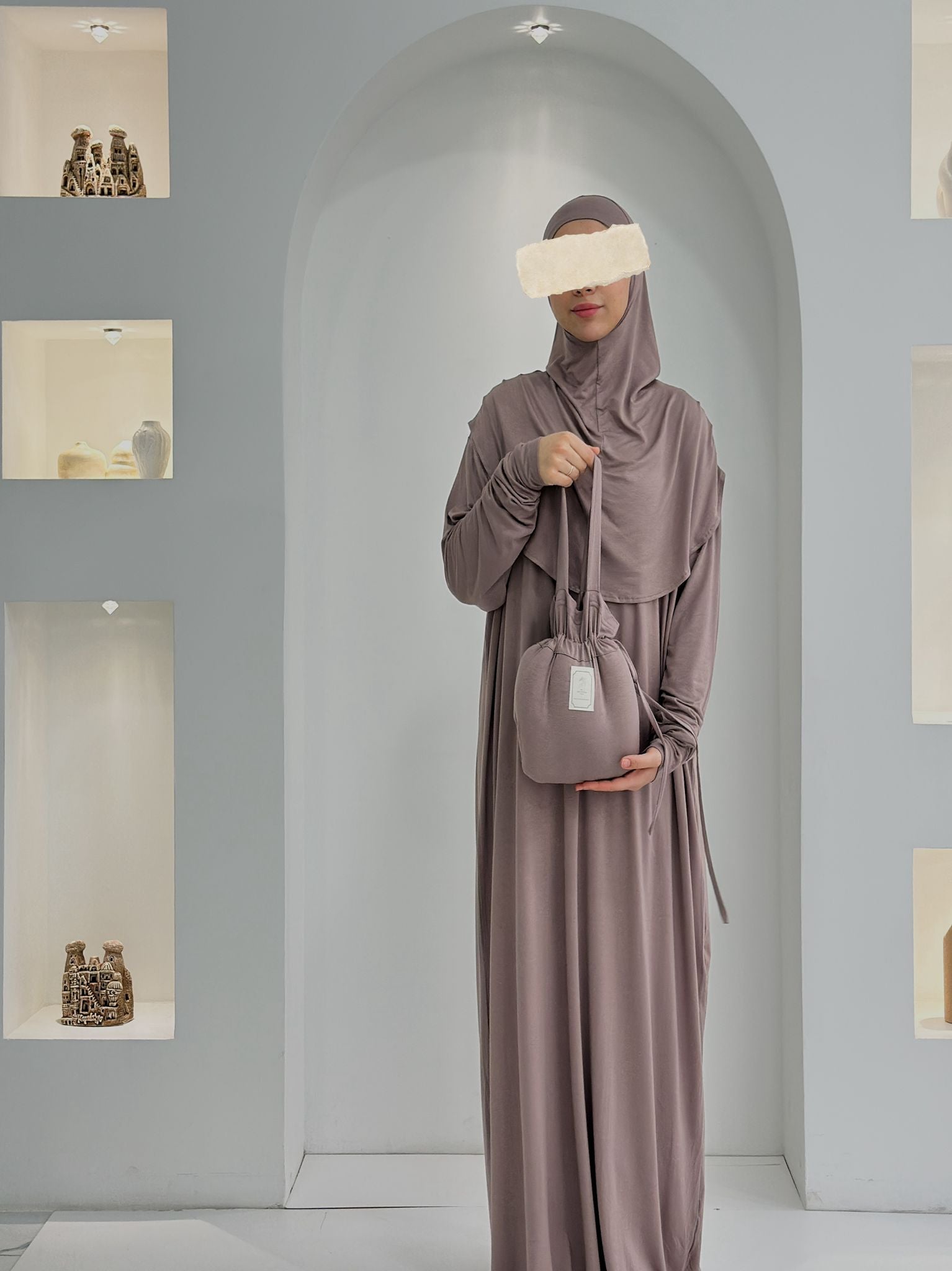 Pamuk Boneli Namaz Elbisesi Vizon ÖN SİPARİŞ ÜRÜNÜMÜZDÜR