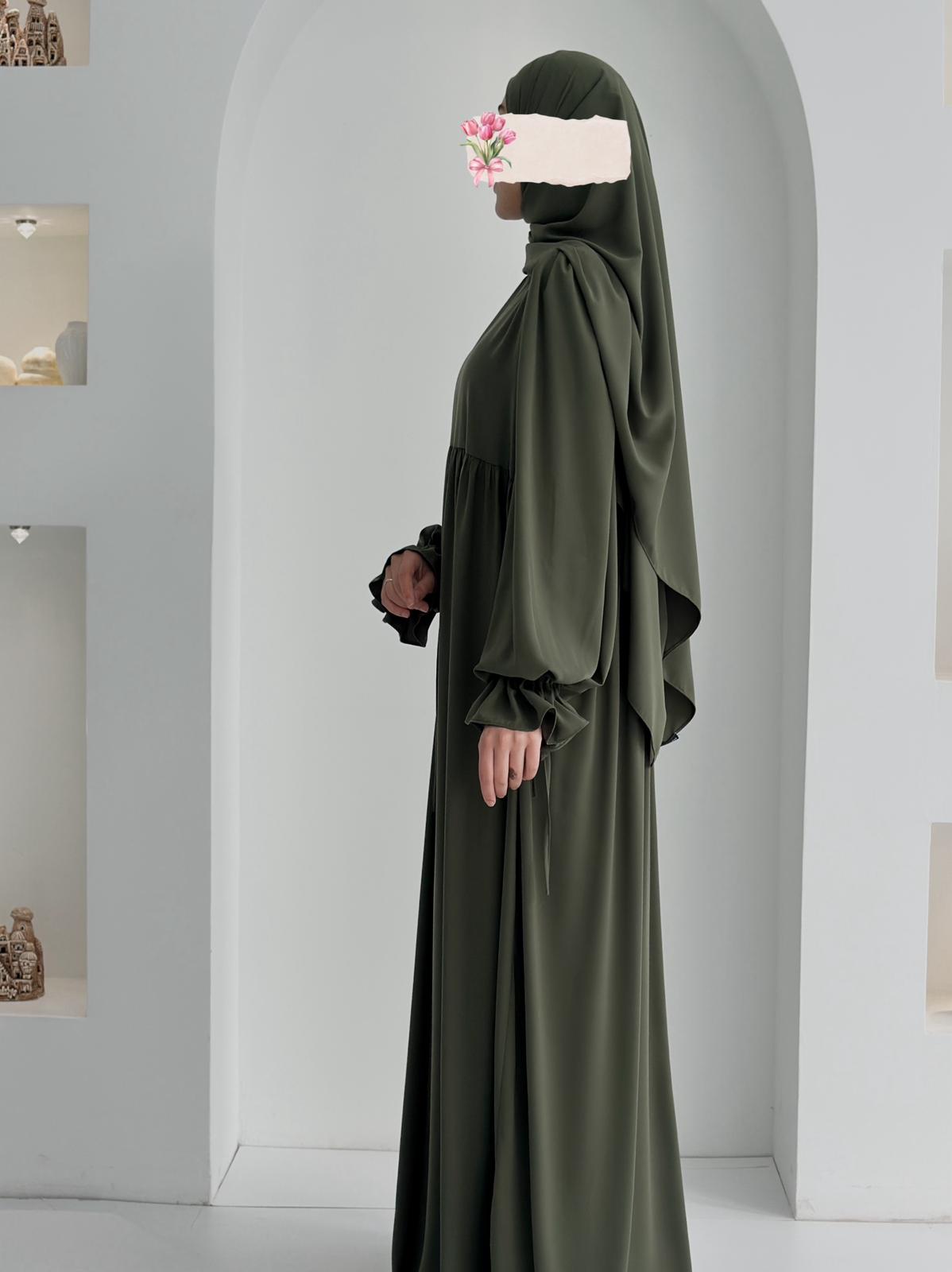 Buğlem Elbise+Şal Haki ÖN SİPARİŞ ÜRÜNÜMÜZDÜR