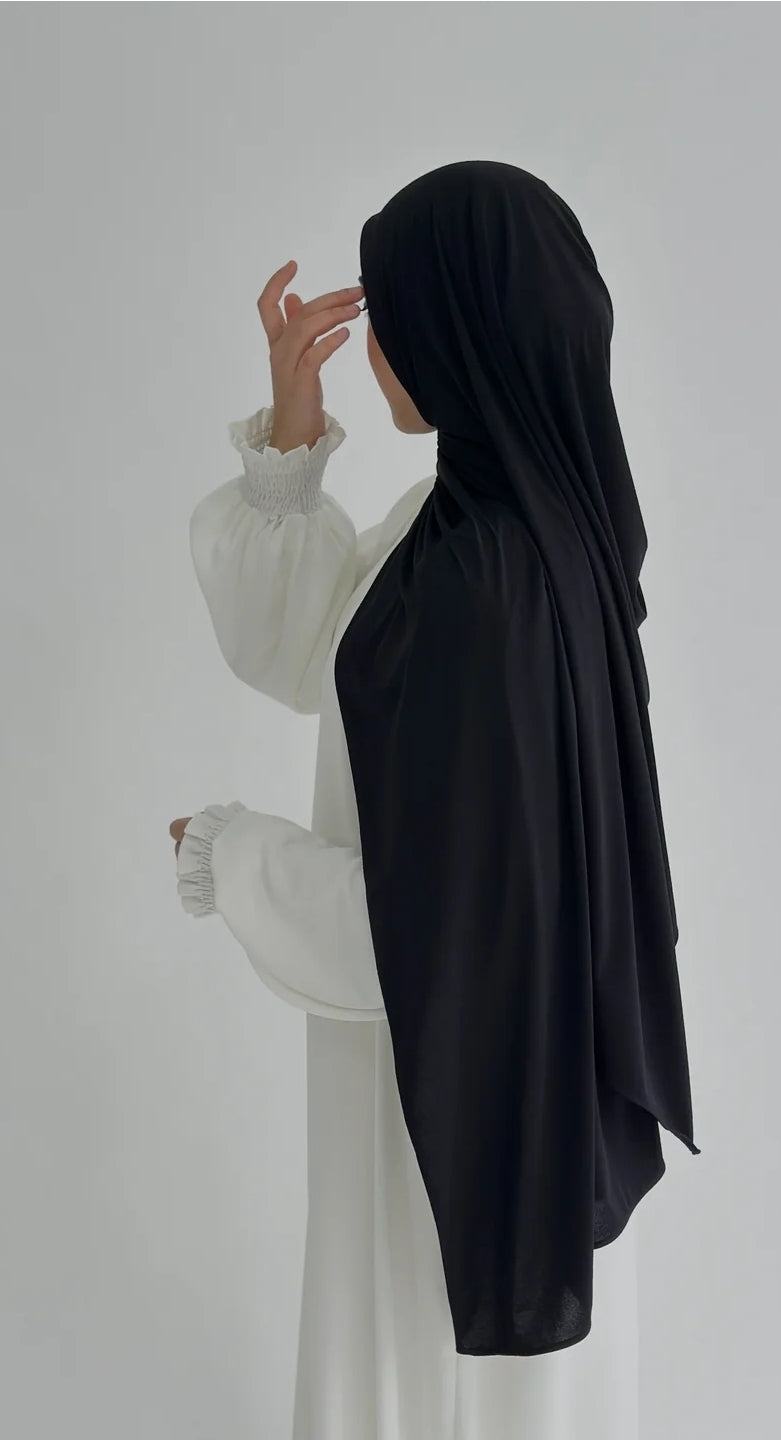 Premium jersey Şal Düz Siyah