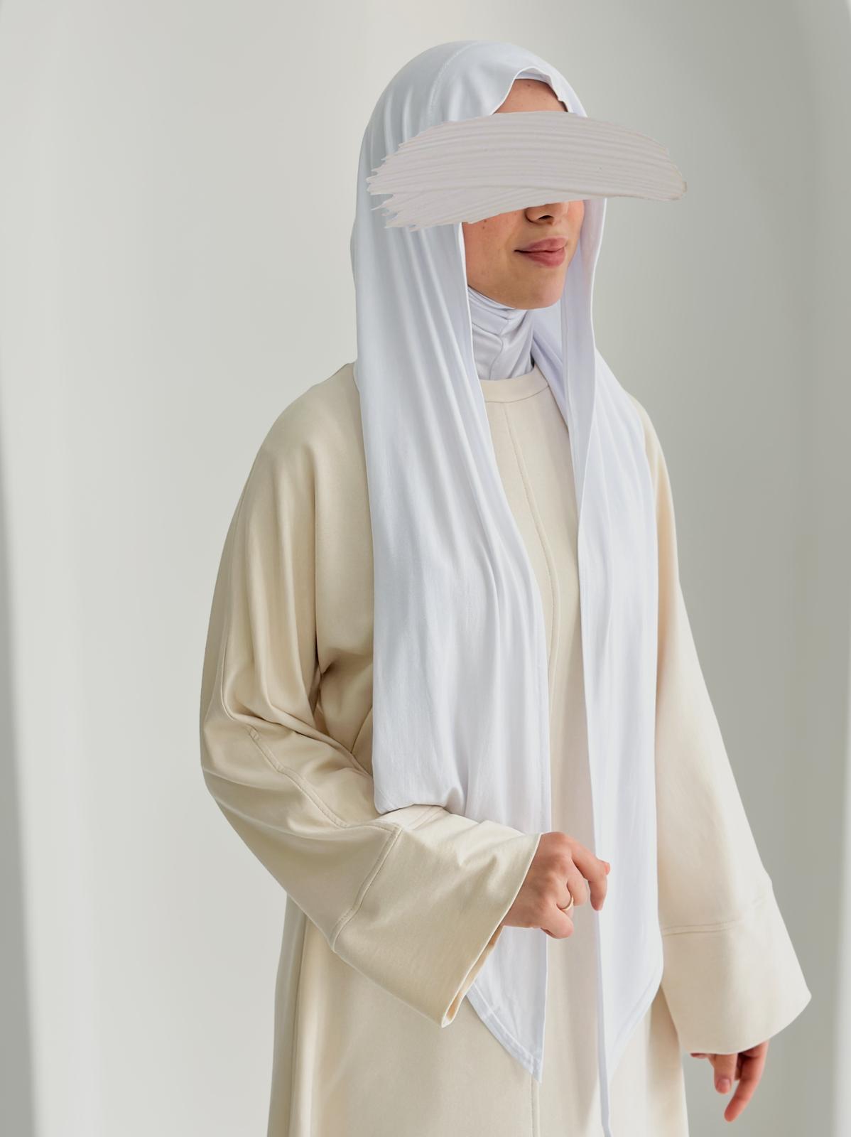 Bambu Form Şal + Bone Takım Beyaz ÖN SİPARİŞ ÜRÜNÜMÜZDÜR