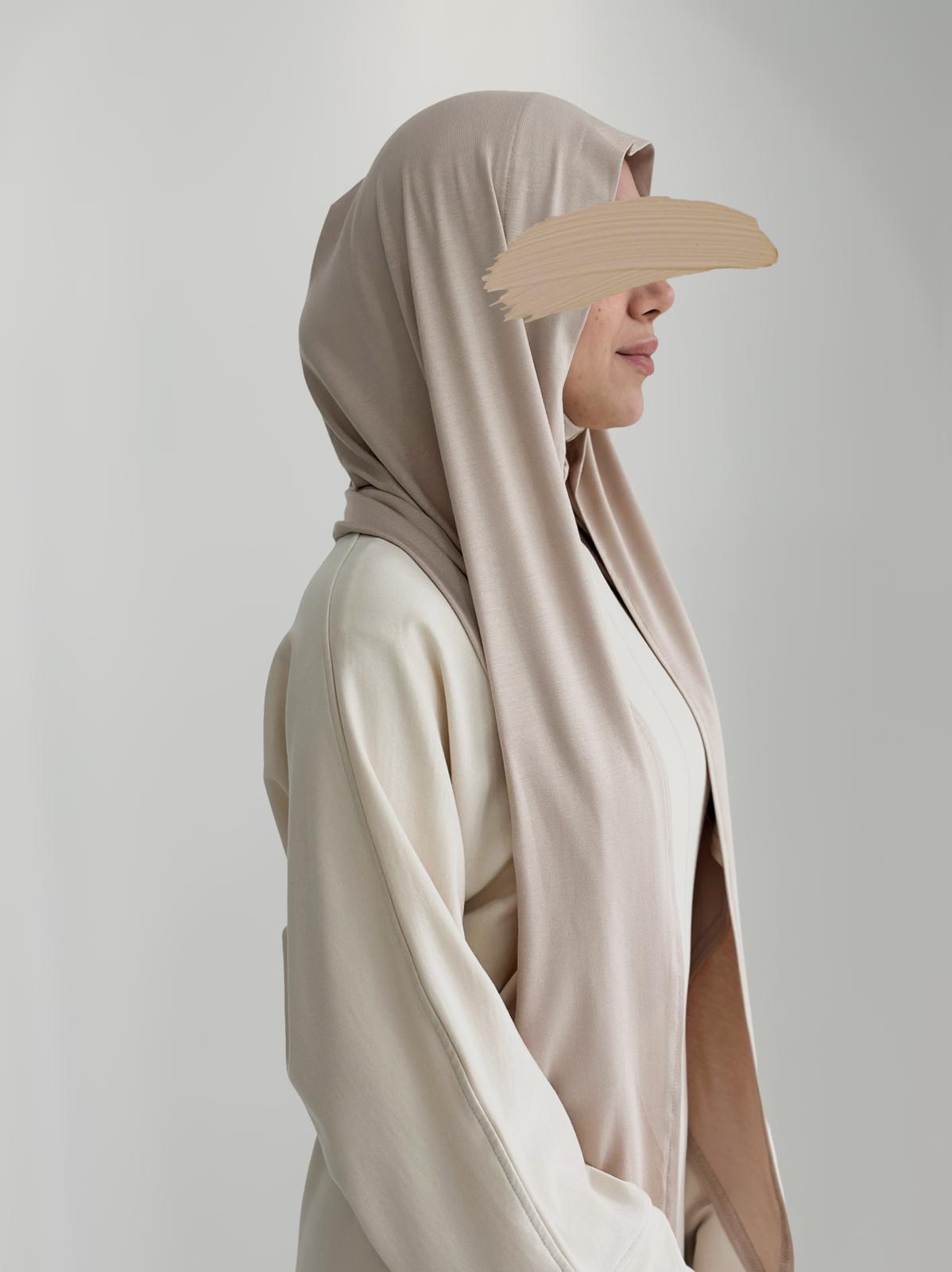 Bambu Form Şal + Bone Takım Bej ÖN SİPARİŞ ÜRÜNÜMÜZDÜR