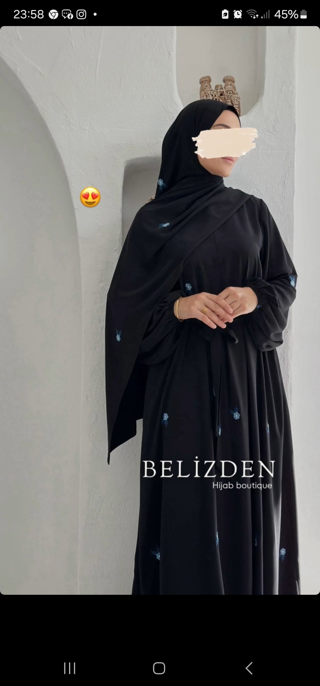 Duru Nakışlı Siyah Mavi Çiçekli