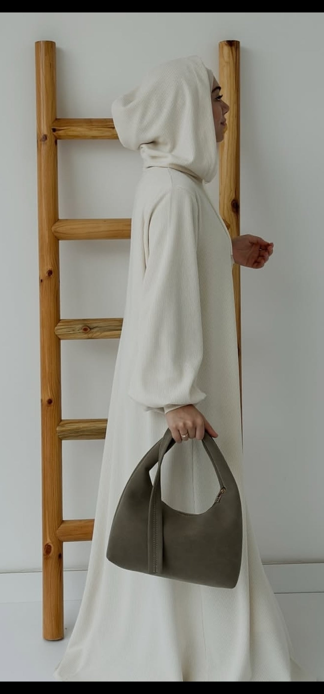 Fitilli Kapşonlu Ekru