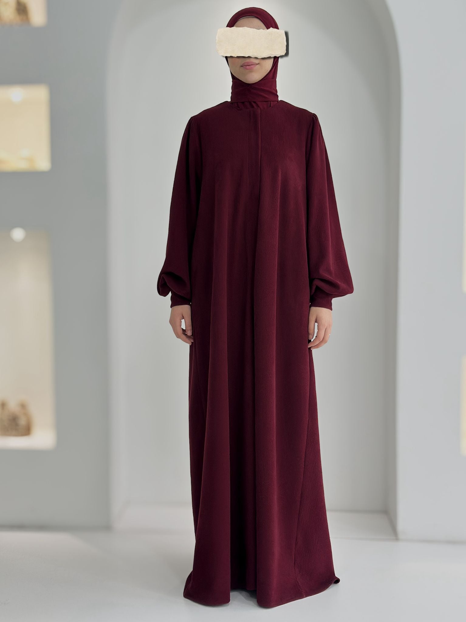 Fitilli Ferace +Atkı Bordo ÖN SİPARİŞ ÜRÜNÜMÜZDÜR