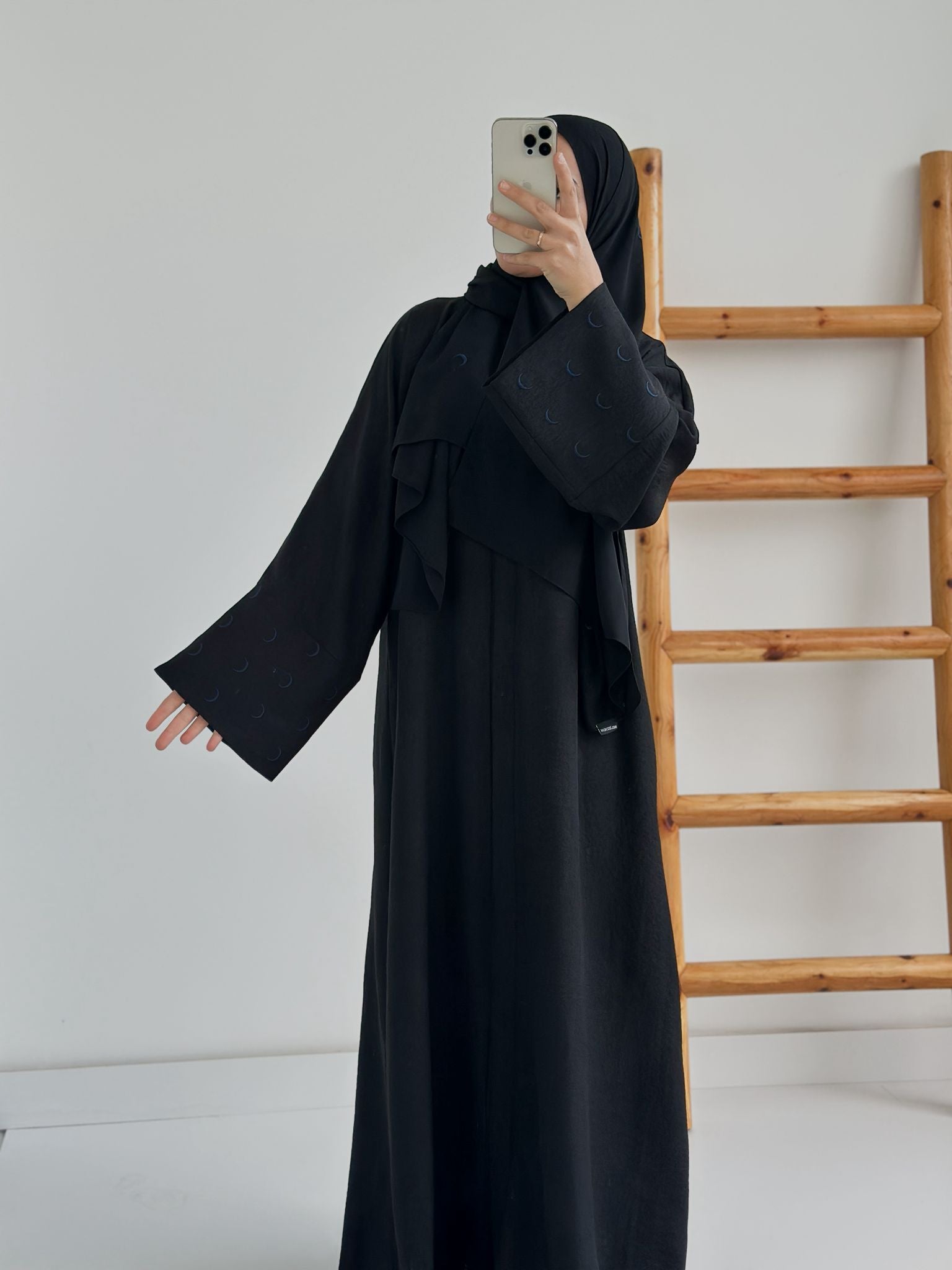 Sofya Keten Hilal Abaya (siyah +lacivert)