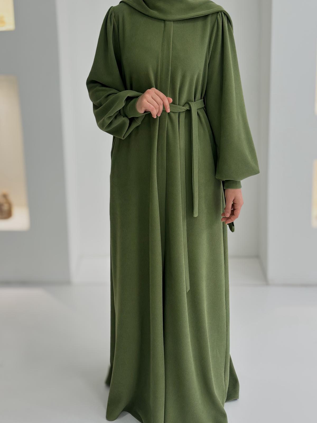 Fitilli Ferace +Atkı Yeşil ÖN SİPARİŞ ÜRÜNÜMÜZDÜR