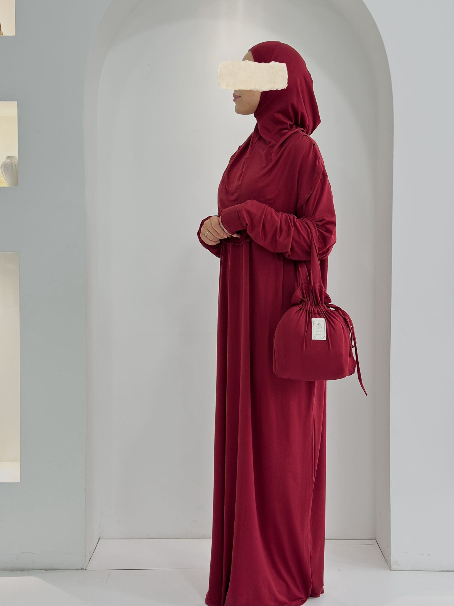 Pamuk Boneli Namaz Elbisesi Bordo ÖN SİPARİŞ ÜRÜNÜMÜZDÜR