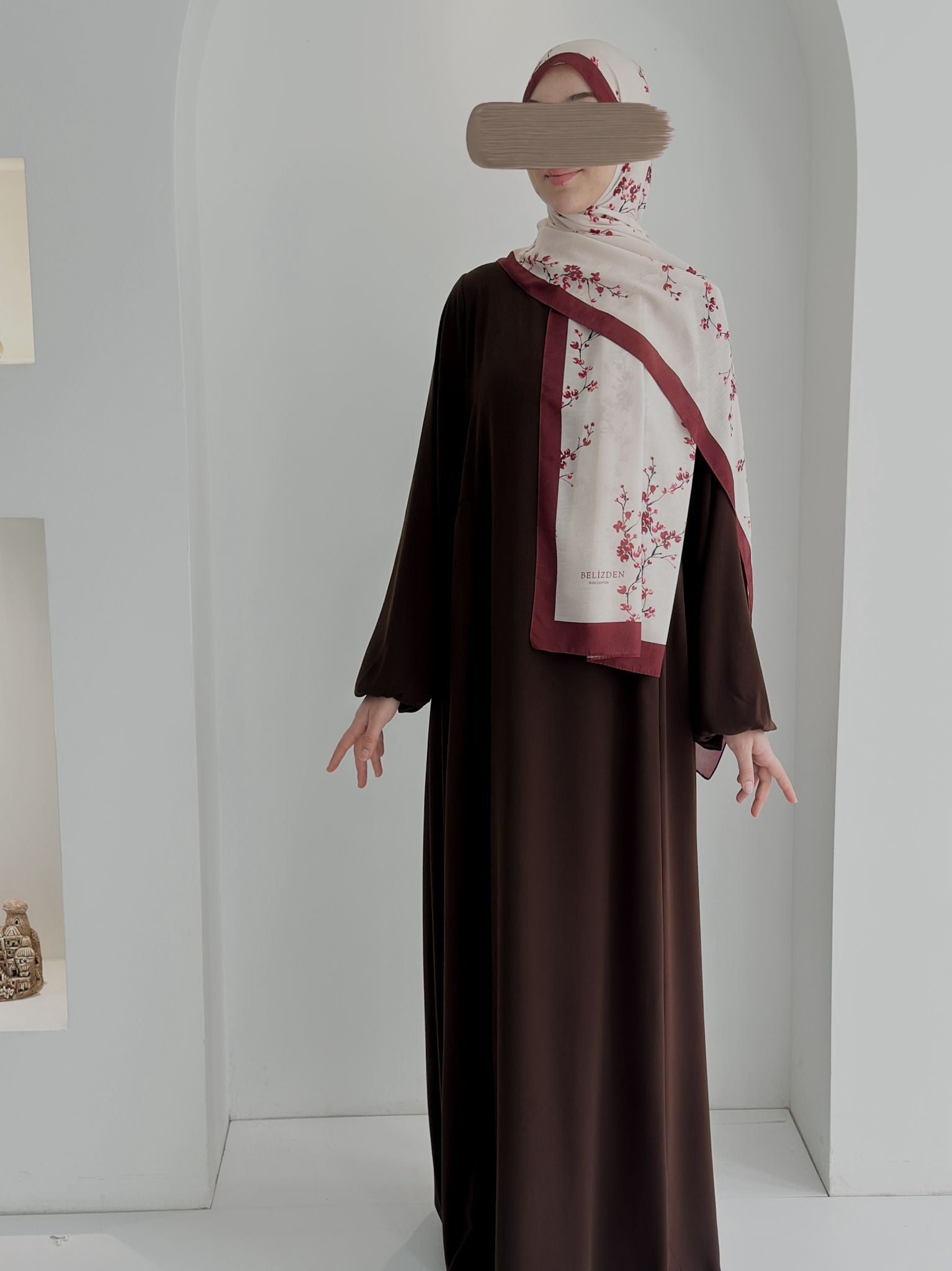 Tomurcuk Desen Organik Şal Bordo ÖN SİPARİŞ ÜRÜNÜMÜZDÜR