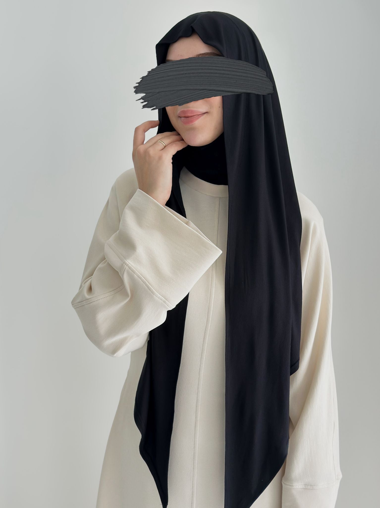 Bambu Form Şal + Bone Takım Siyah ÖN SİPARİŞ ÜRÜNÜMÜZDÜR