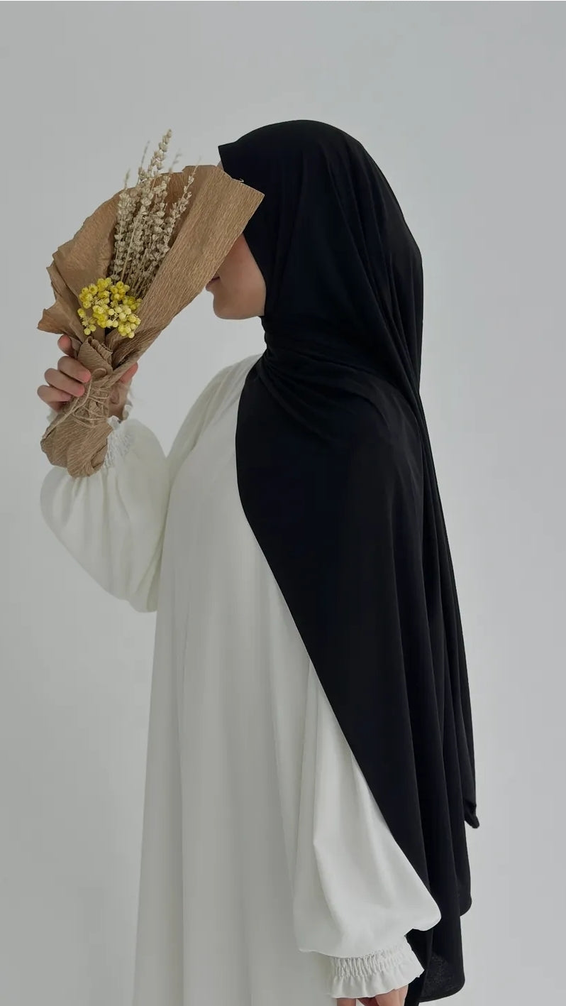 Premium jersey Şal Düz Siyah